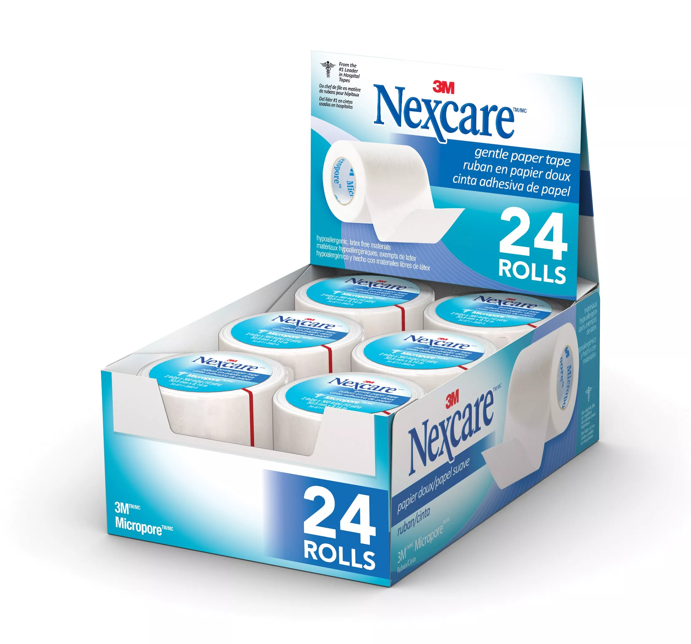 Nexcare™ Micropore™ Paper First Aid Tape, 530-P2, 2 in x 10 yds, Wrapped