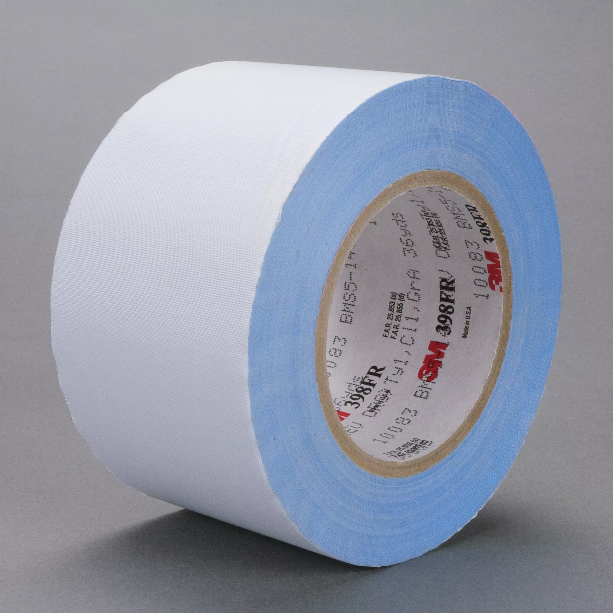 3M™ Glass Cloth Tape 398FR, White, 4 in x 36 yd, 7 mil, 8 Roll/Case