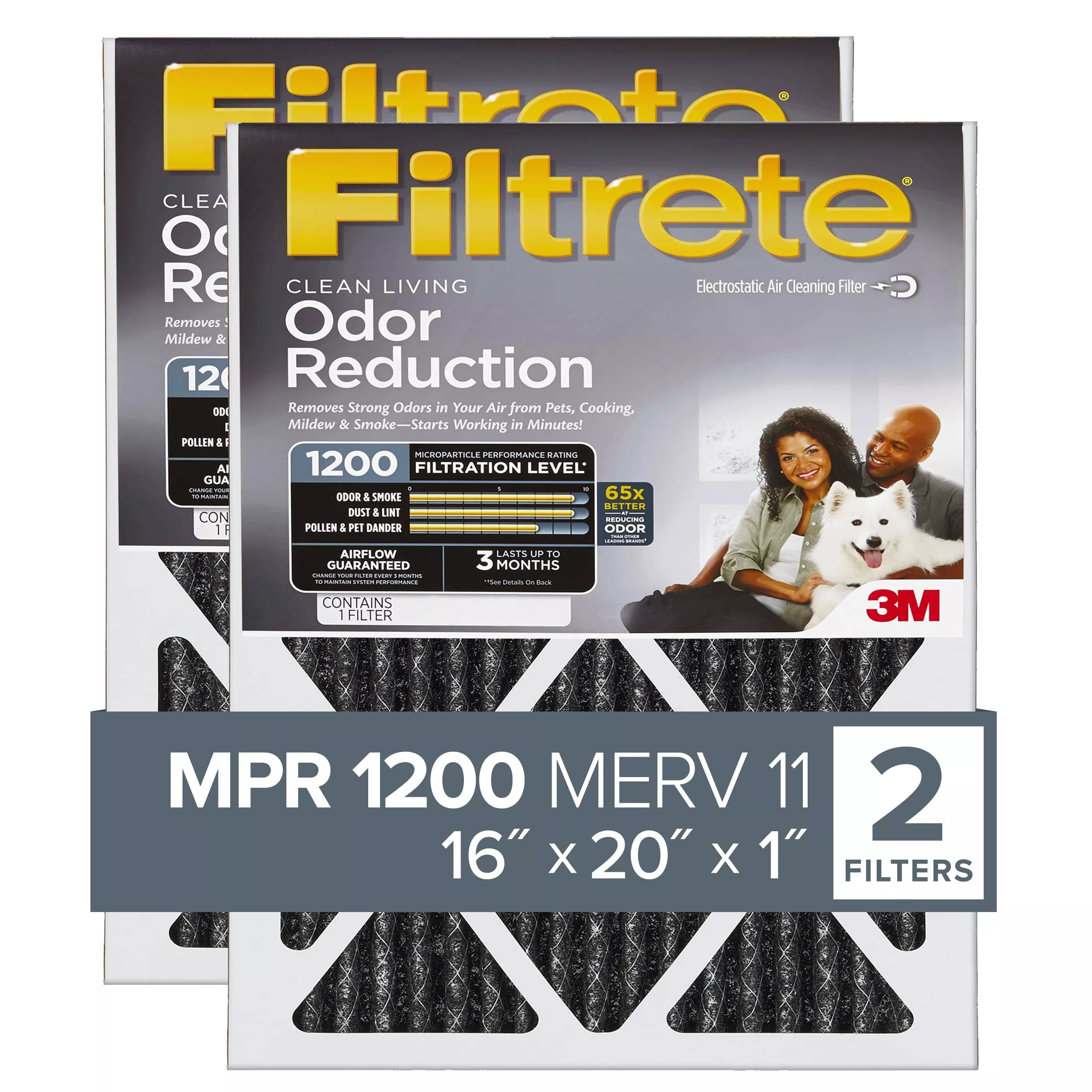 SKU 7100212418 | Filtrete™ Allergen Defense Odor Reduction Filter AOR00-2PK-1E