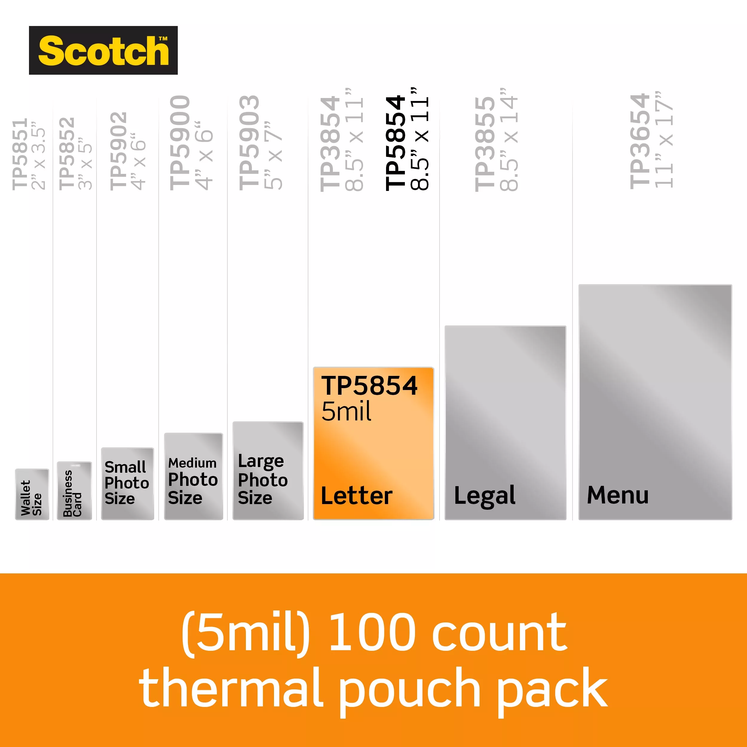 UPC 00051141394961 | Scotch™ Thermal Pouches 5 mil TP5854-100