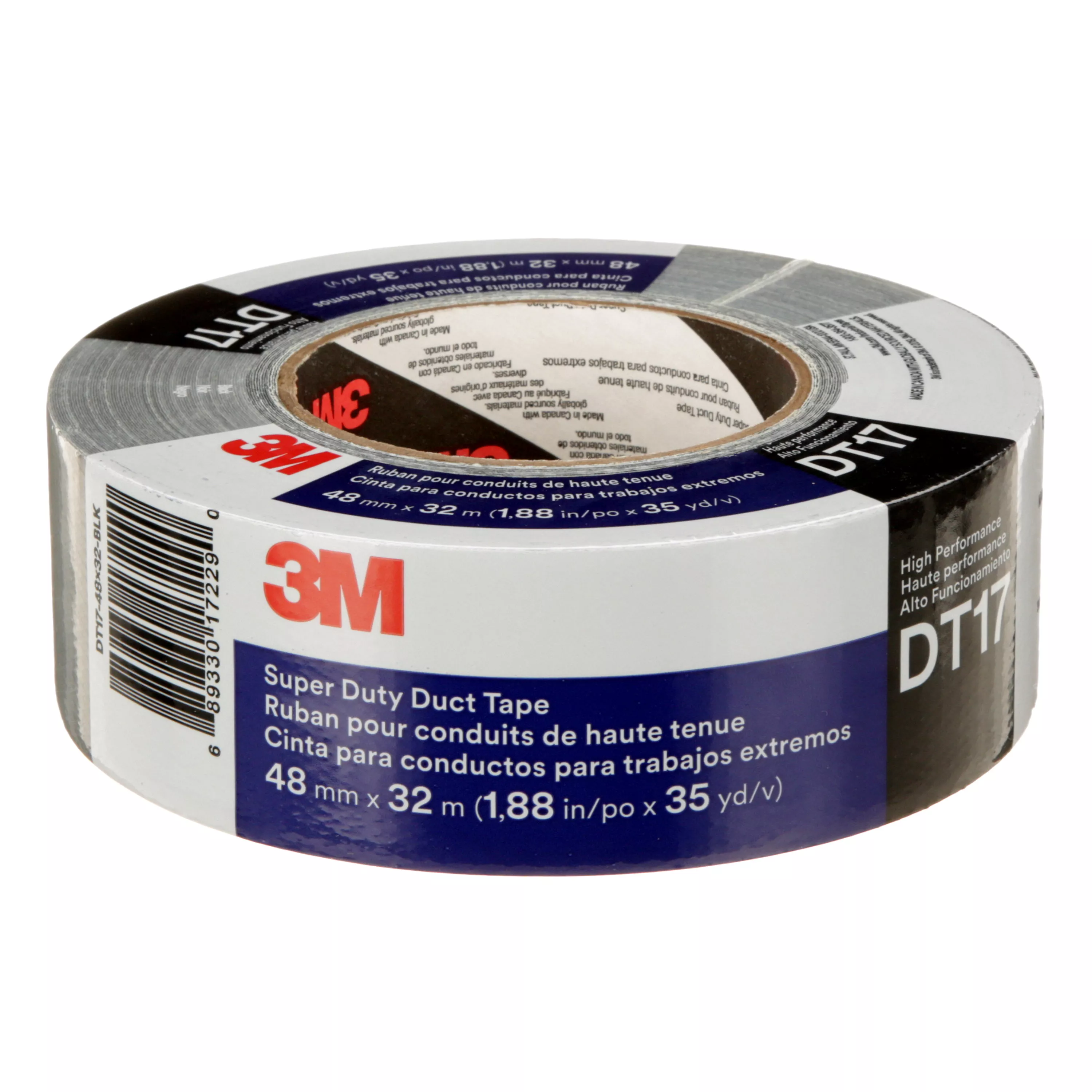 3M™ Super Duty Duct Tape DT17, Black, 48 mm x 32 m, 17 mil, 24
Roll/Case, Individually Wrapped Conveniently Packaged