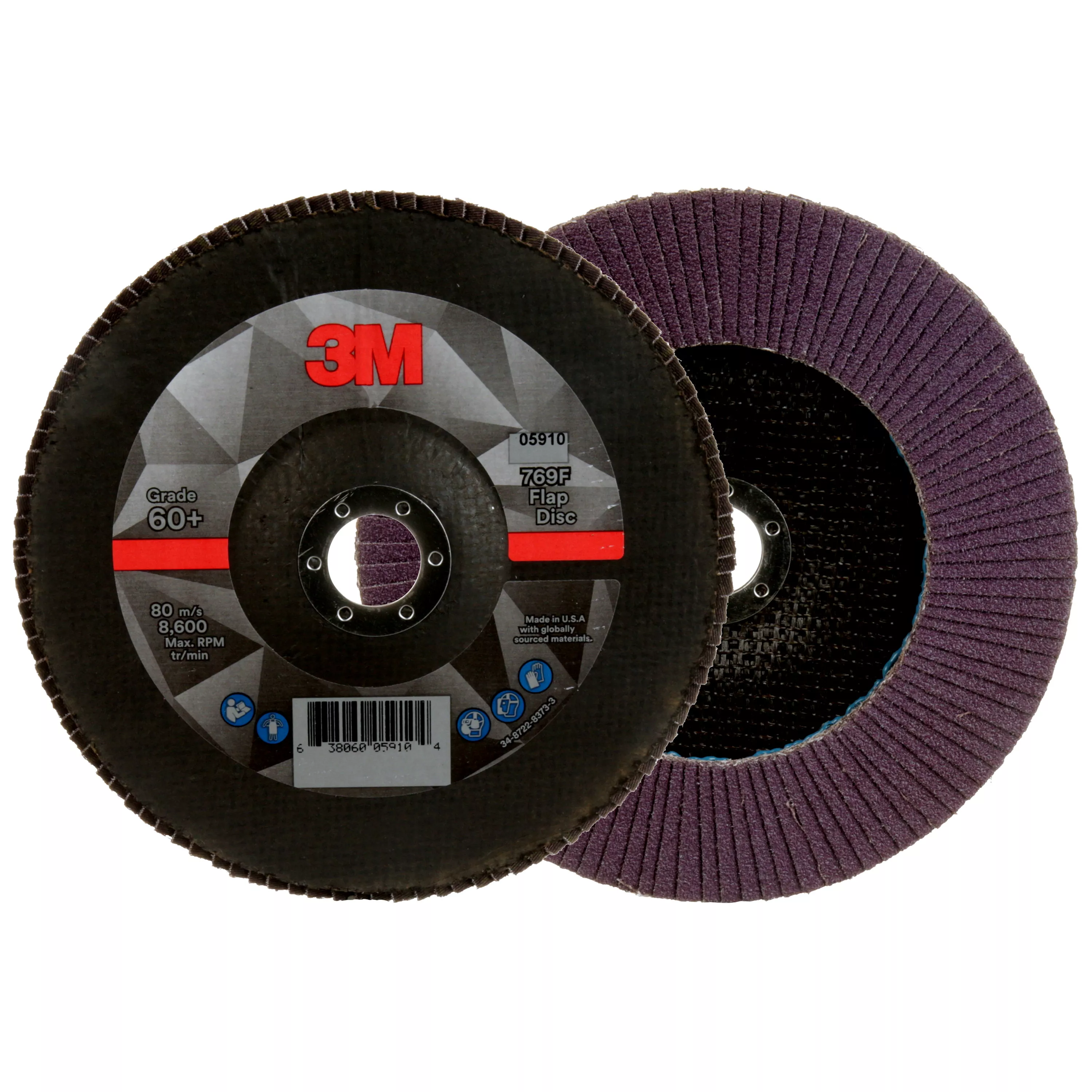 3M™ Flap Disc 769F, 60+, T27, 7 in x 7/8 in, 5 ea/Case