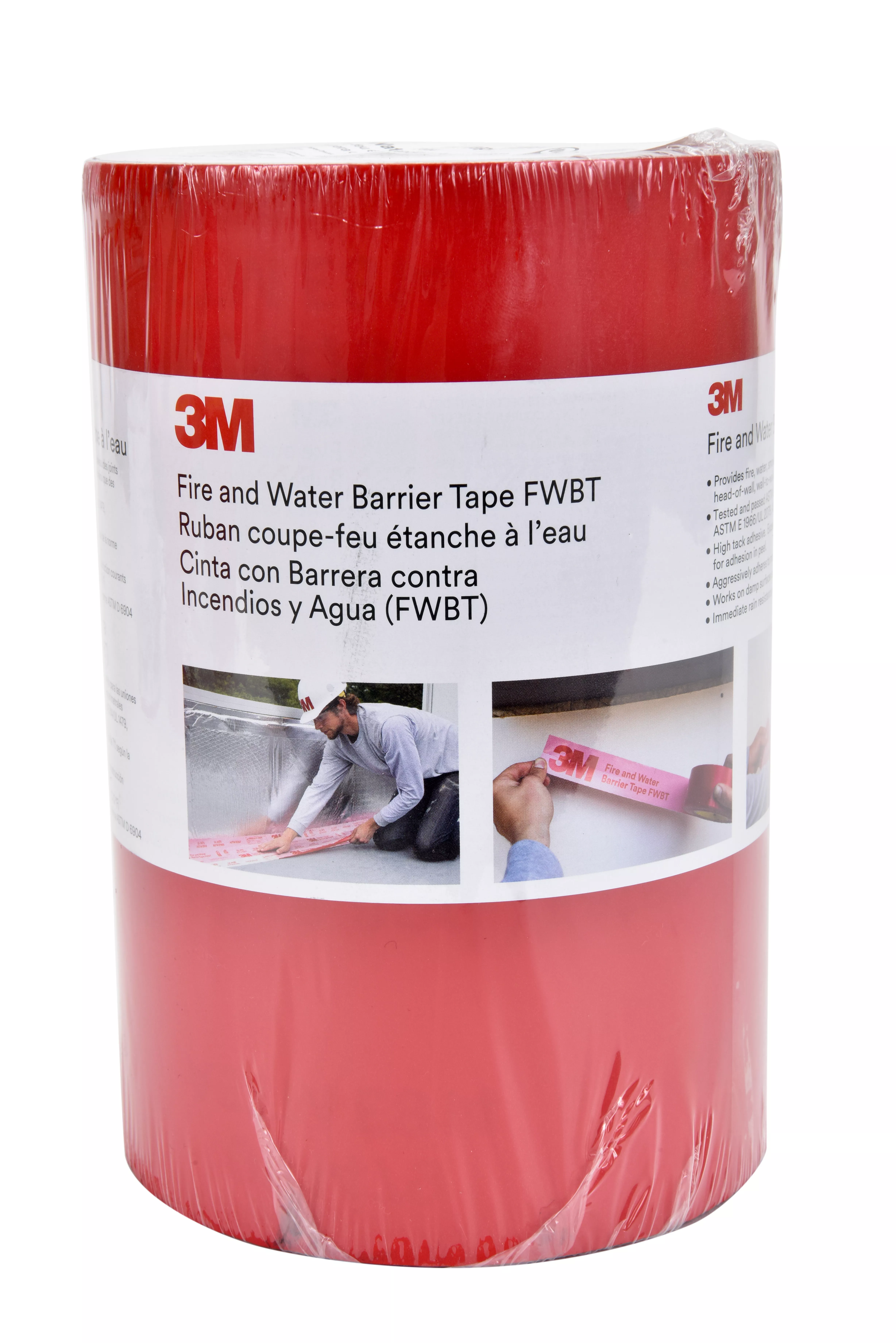 3M™ Fire and Water Barrier Tape FWBT8, Translucent, 8 in x 75 ft, 4
Each/Case