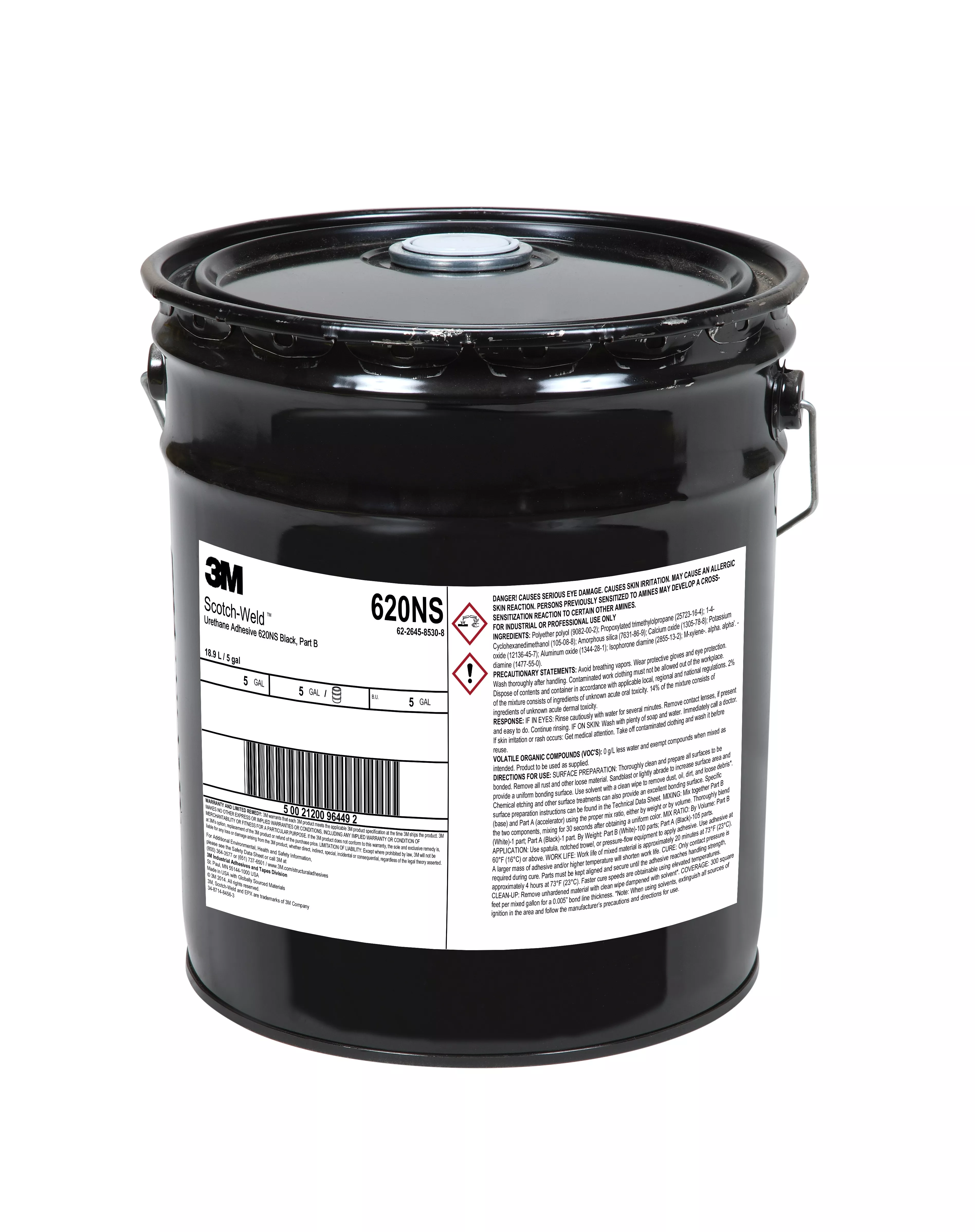 3M™ Scotch-Weld™ Urethane Adhesive 620NS, Black, Part B, 5 Gallon
(Pail), Drum