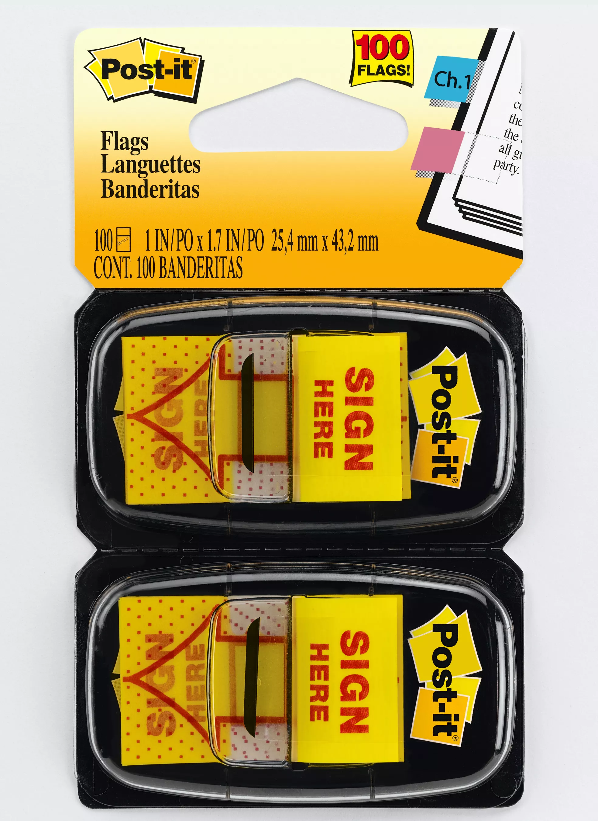 Post-it® Flags 680-SH2, 1 in. x 1.7 in.
