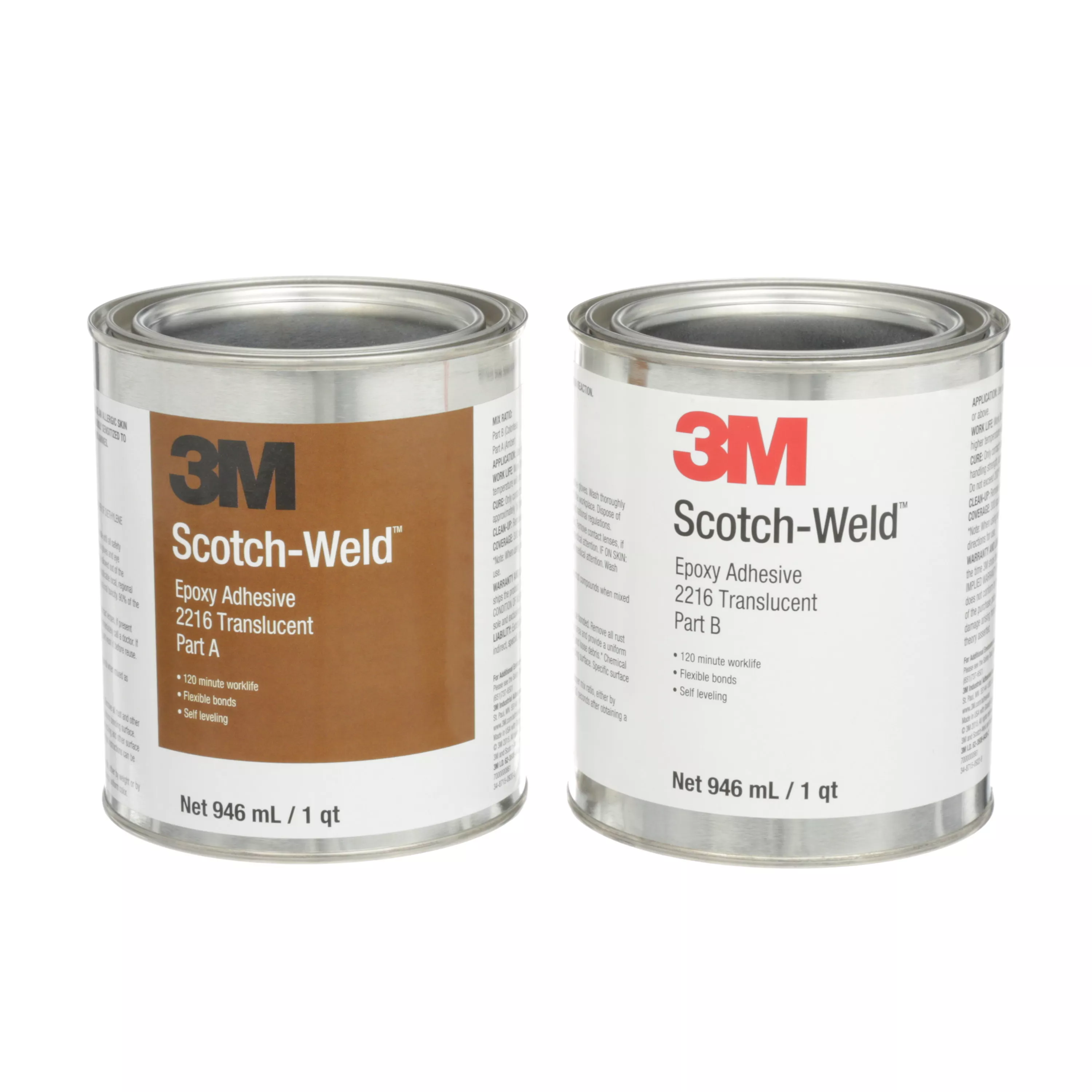 3M™ Scotch-Weld™ Epoxy Adhesive 2216, Translucent, Part B/A, 2 Quart, 6 Kit/Case