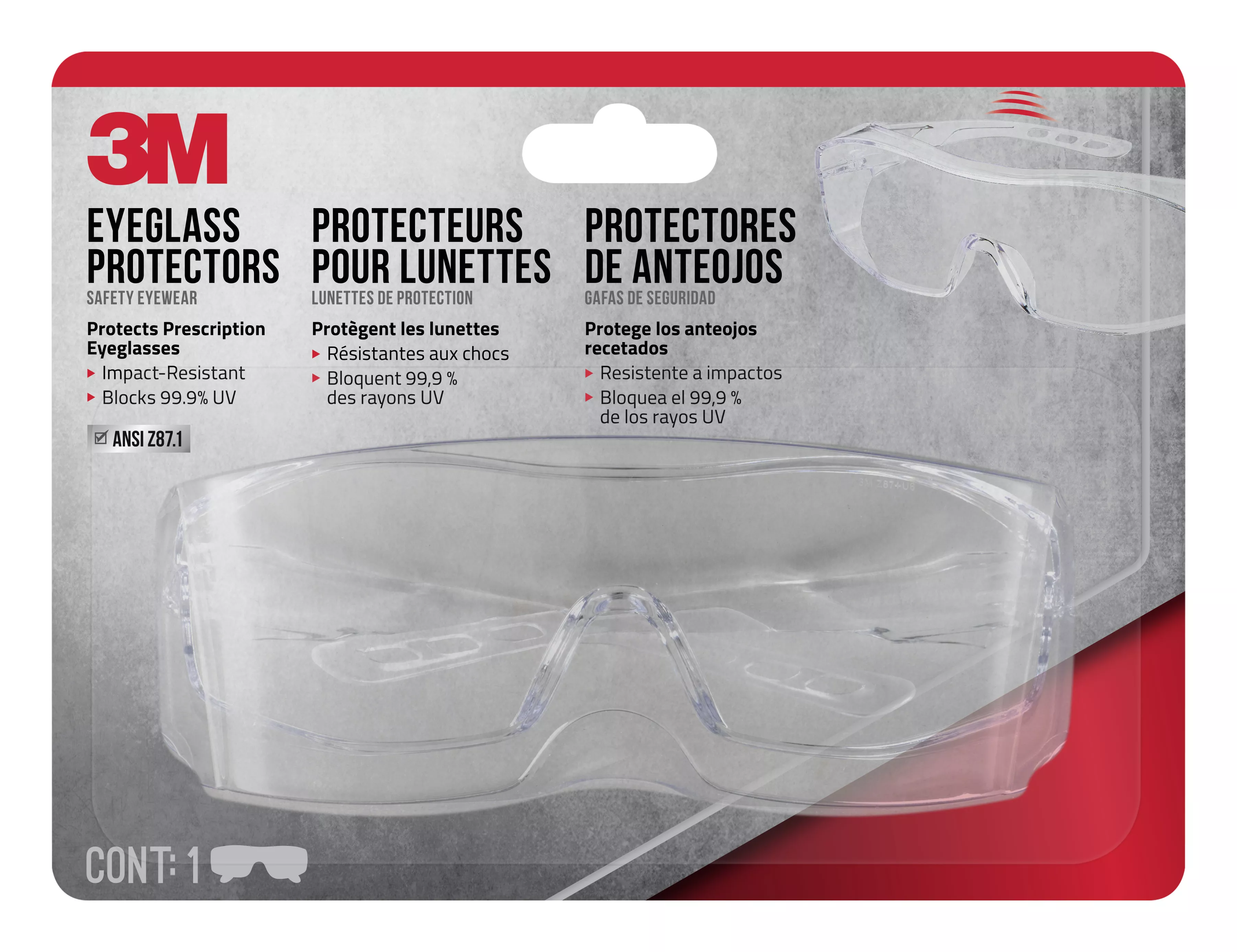 3M™ Eyeglass Protectors Anti-Scratch, 47031H1-DC, Clear, Clear Lens,
6/case