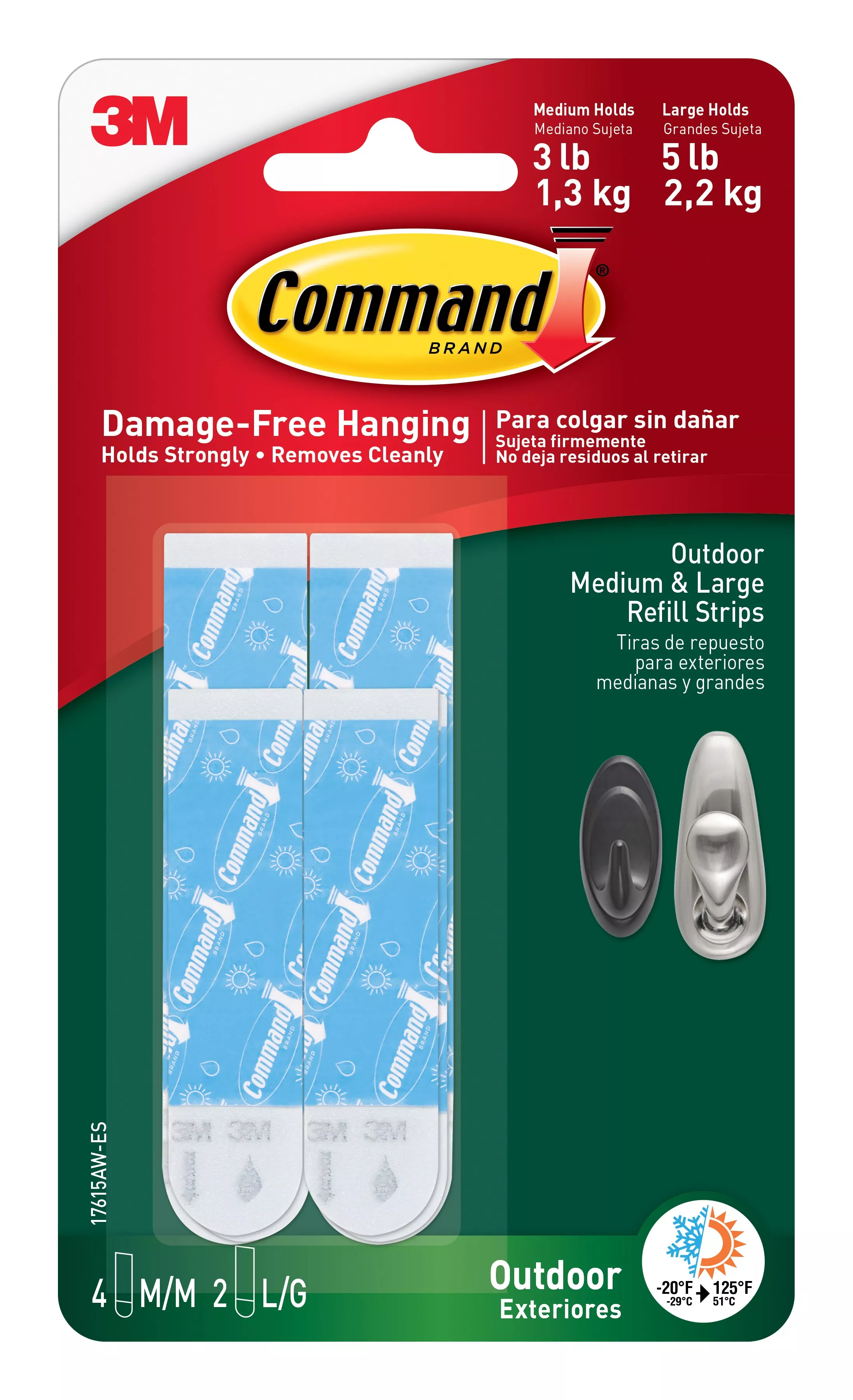 UPC 00051141976914 | Command™ Outdoor Medium and Large Refill Strips 17615AW-ES