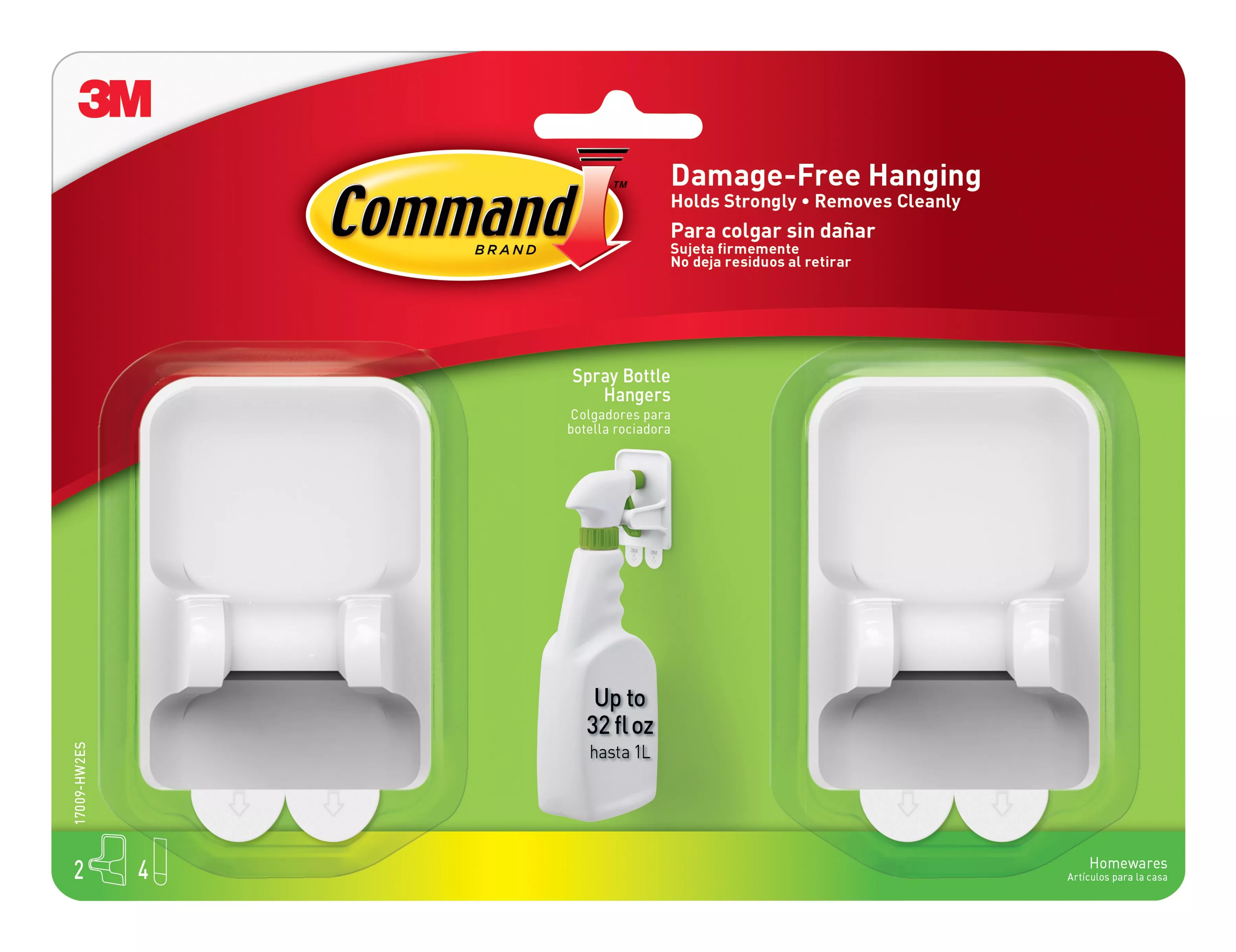 Command™ Spray Bottle Hangers 17009-HW2ES, 2 pack