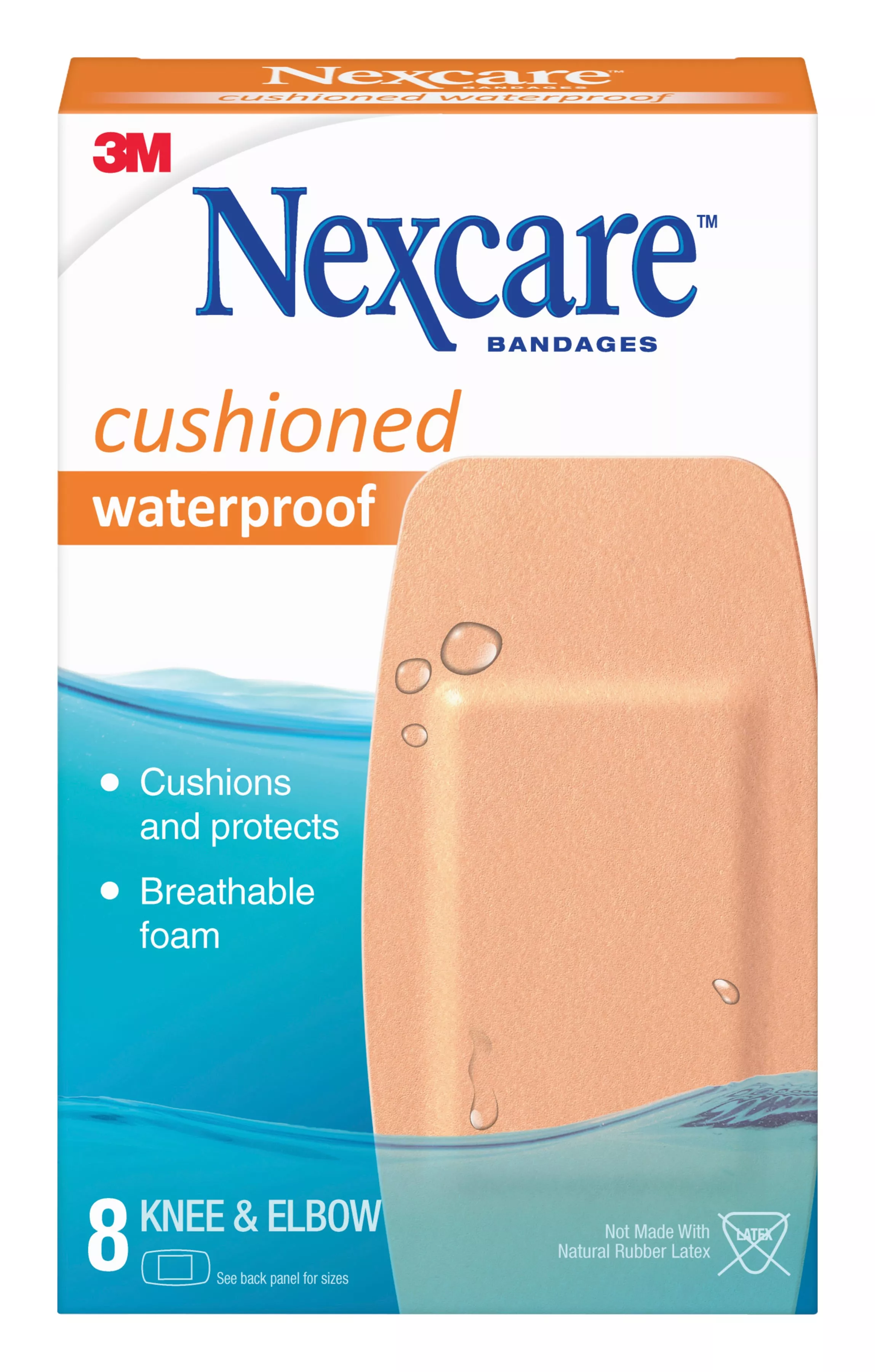 Nexcare™ Cushioned Waterproof Foam Bandages, Knee & Elbow, 8 ct.,
522-08CB