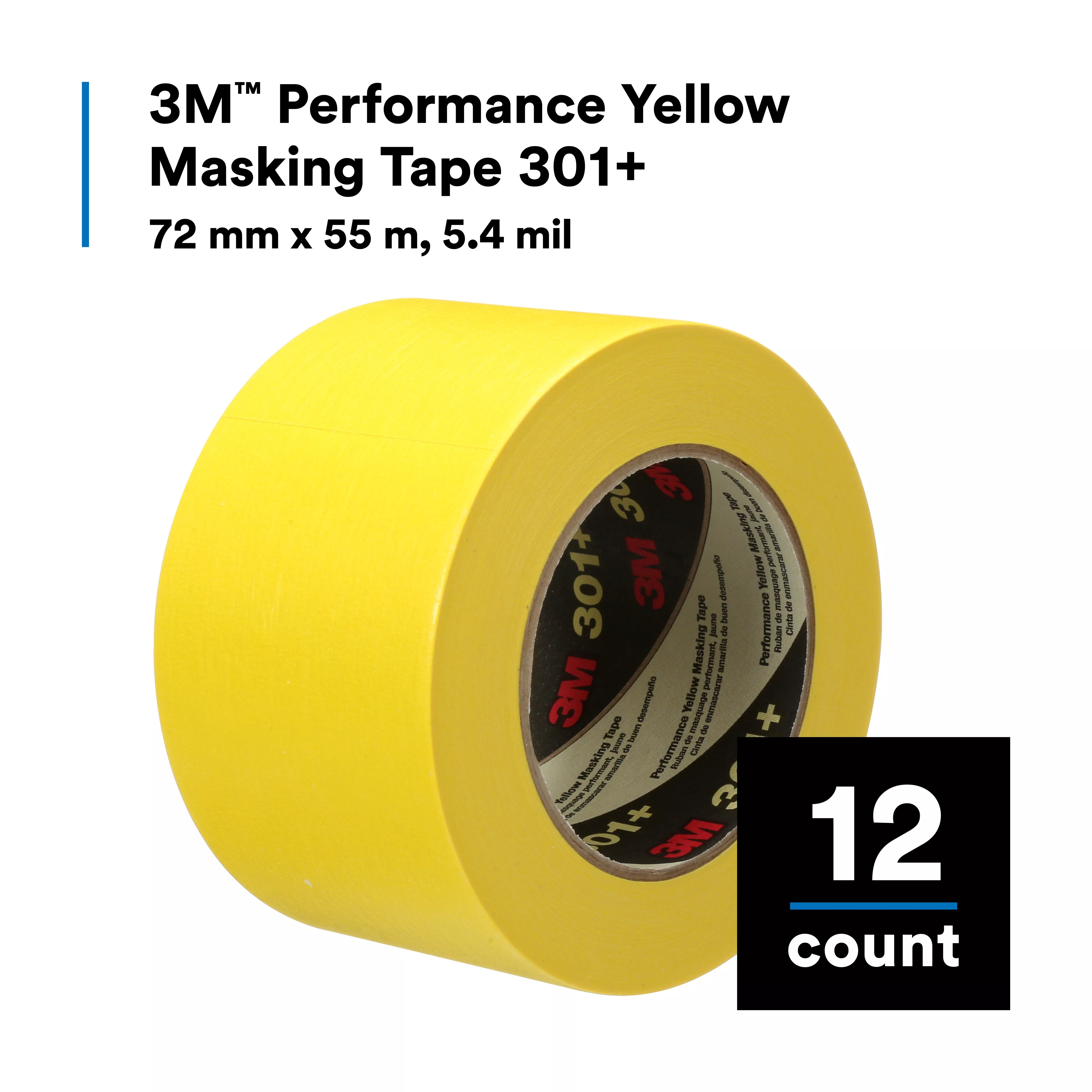 SKU 7000124892 | 3M™ Performance Yellow Masking Tape 301+