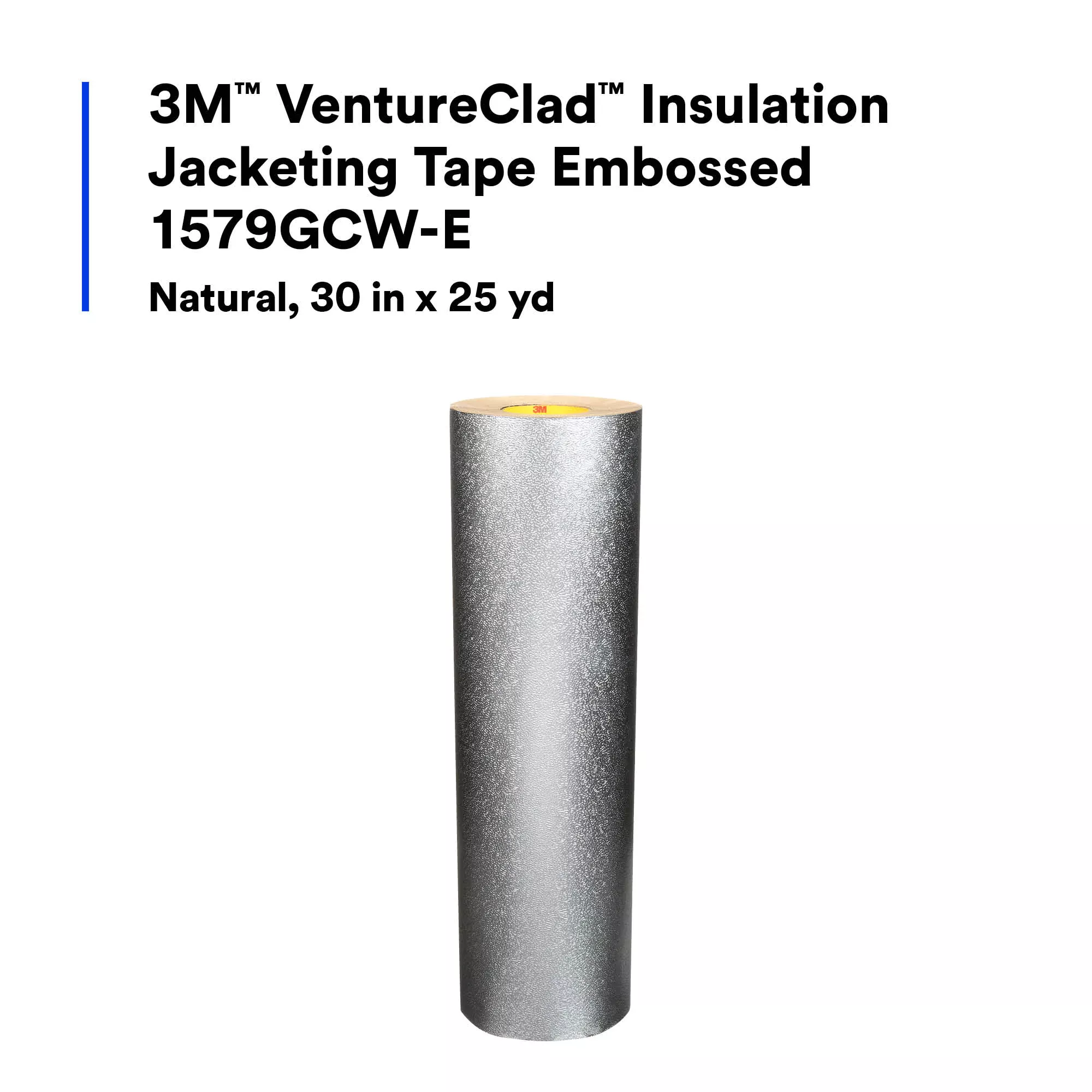 SKU 7100214292 | 3M™ VentureClad™ Plus Insulation Jacketing Tape Embossed 1579GCW-E