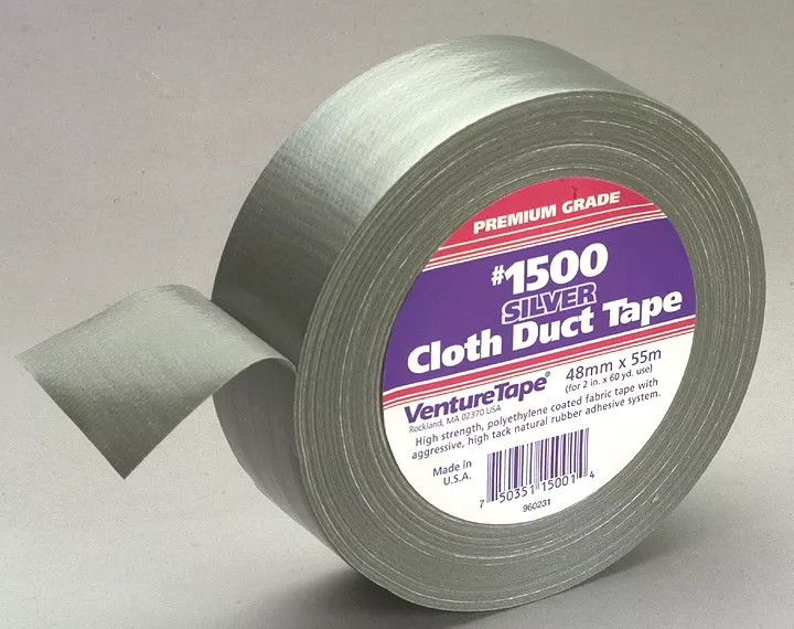 3M™ Venture Tape™ Cloth Duct Tape 1500, Silver, 72 mm x 55 m (2.83 in x
60.1 yd), 16/Case