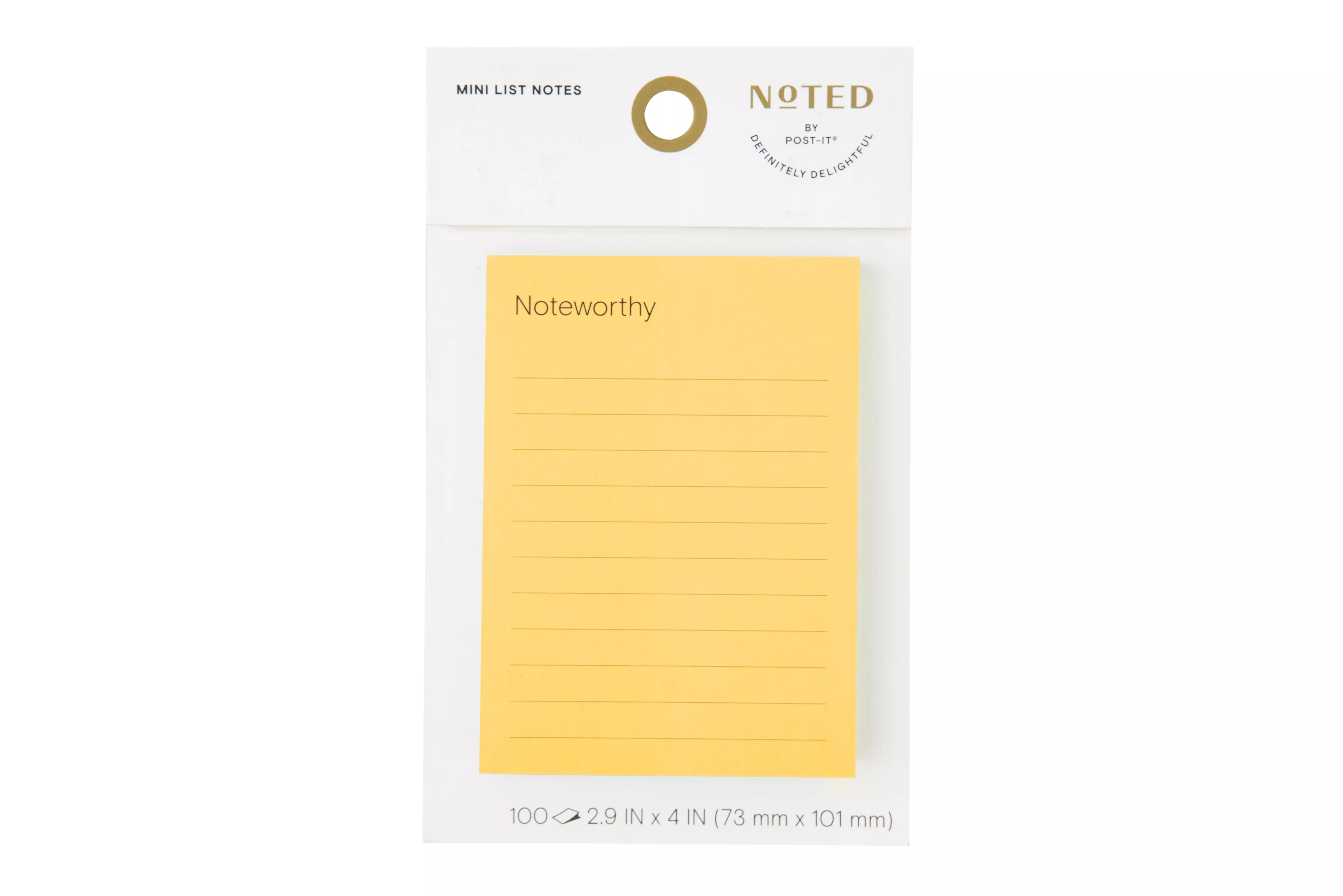 Post-it® Mini List Notes NTDW-34-1, 4 in x 2.9 in (101 mm x 73 mm)