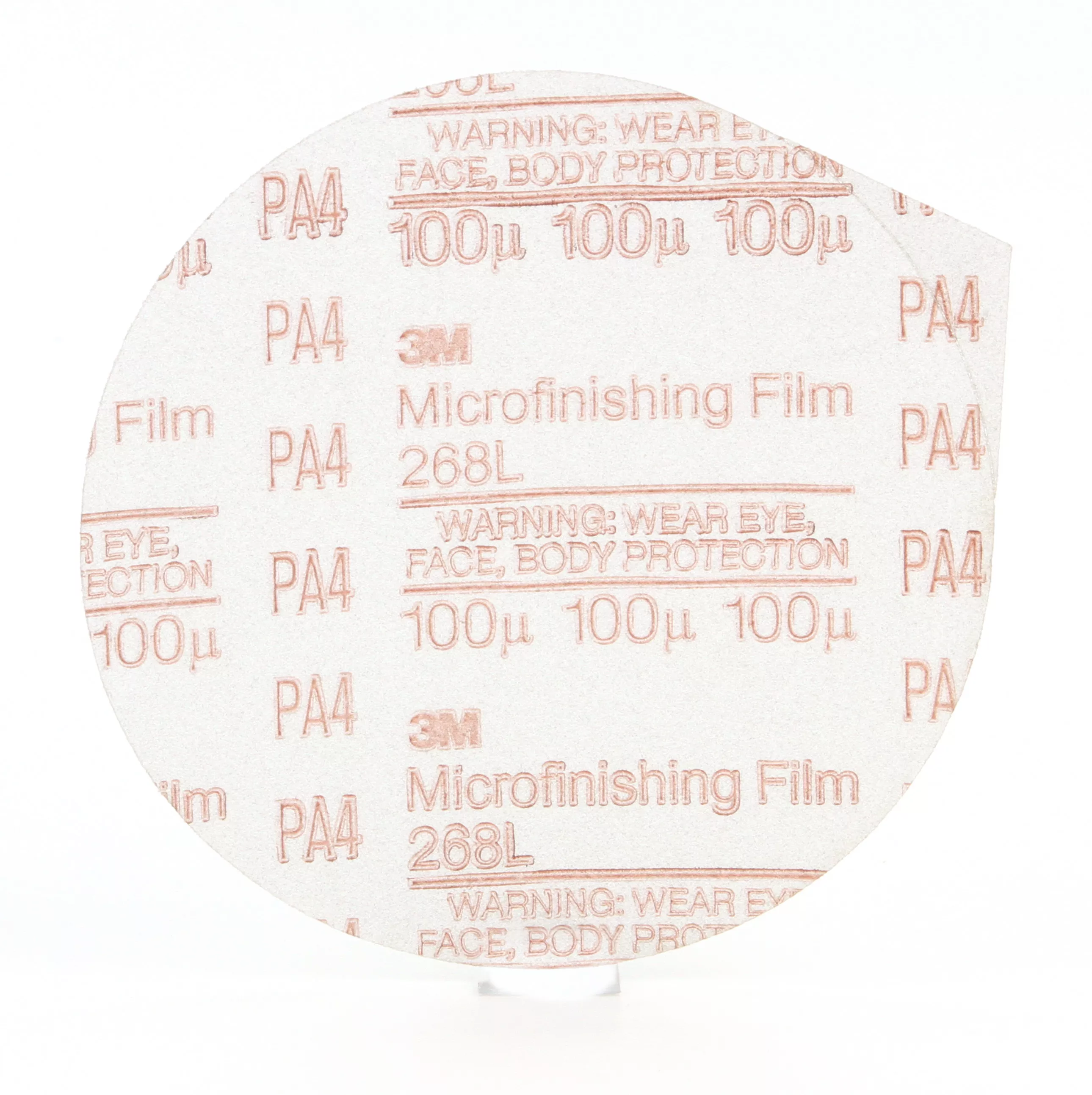 3M™ Microfinishing PSA Film Disc 268L, 100 Mic 3MIL, Type D, 5 in x NH,
Die 500X, 25/Pac, 500 ea/Case