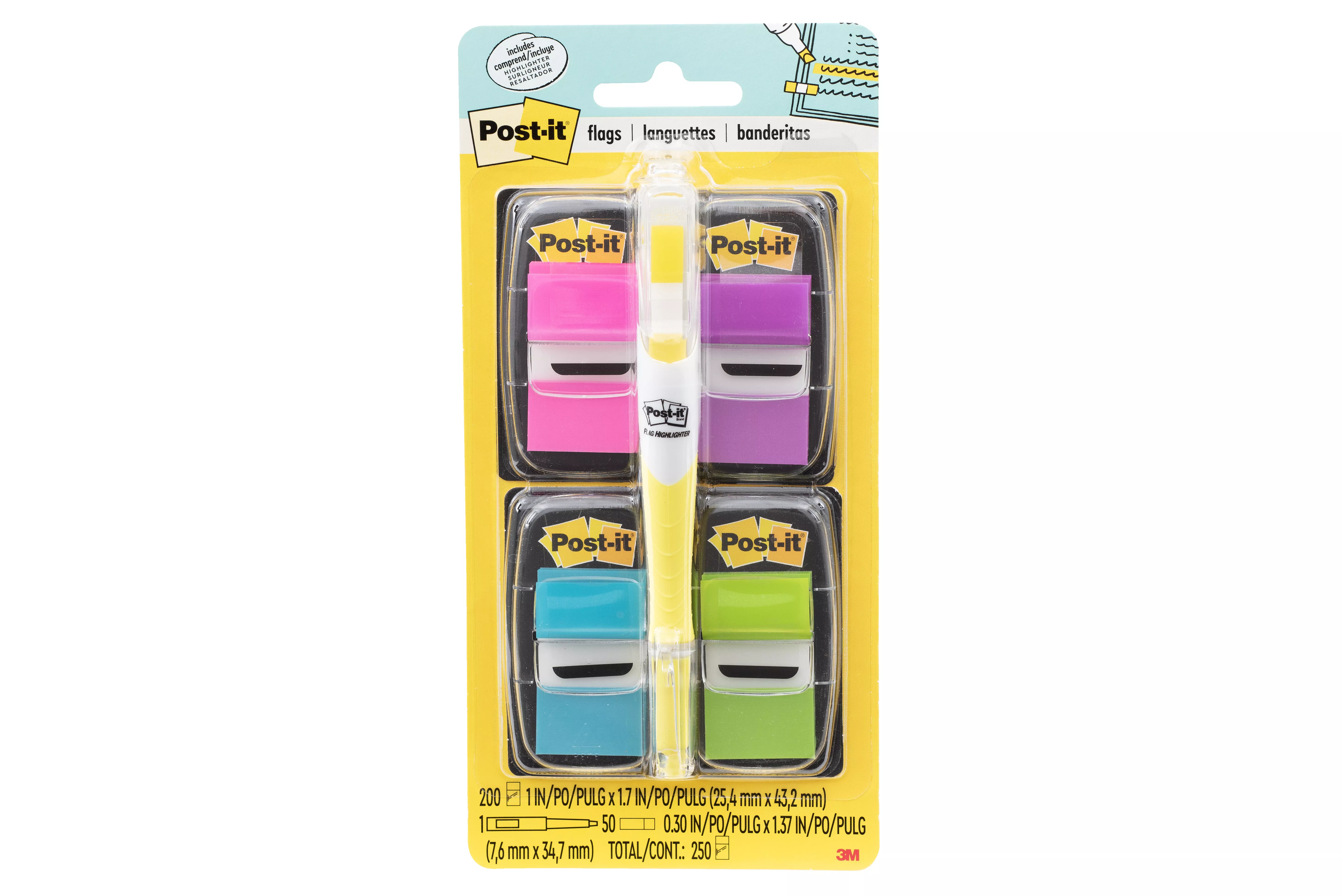Post-it® Flags 680-PPBGVA, 1 in. x 1.7 in. (25,4 mm x 43,2 mm) Assorted
200 flags pack