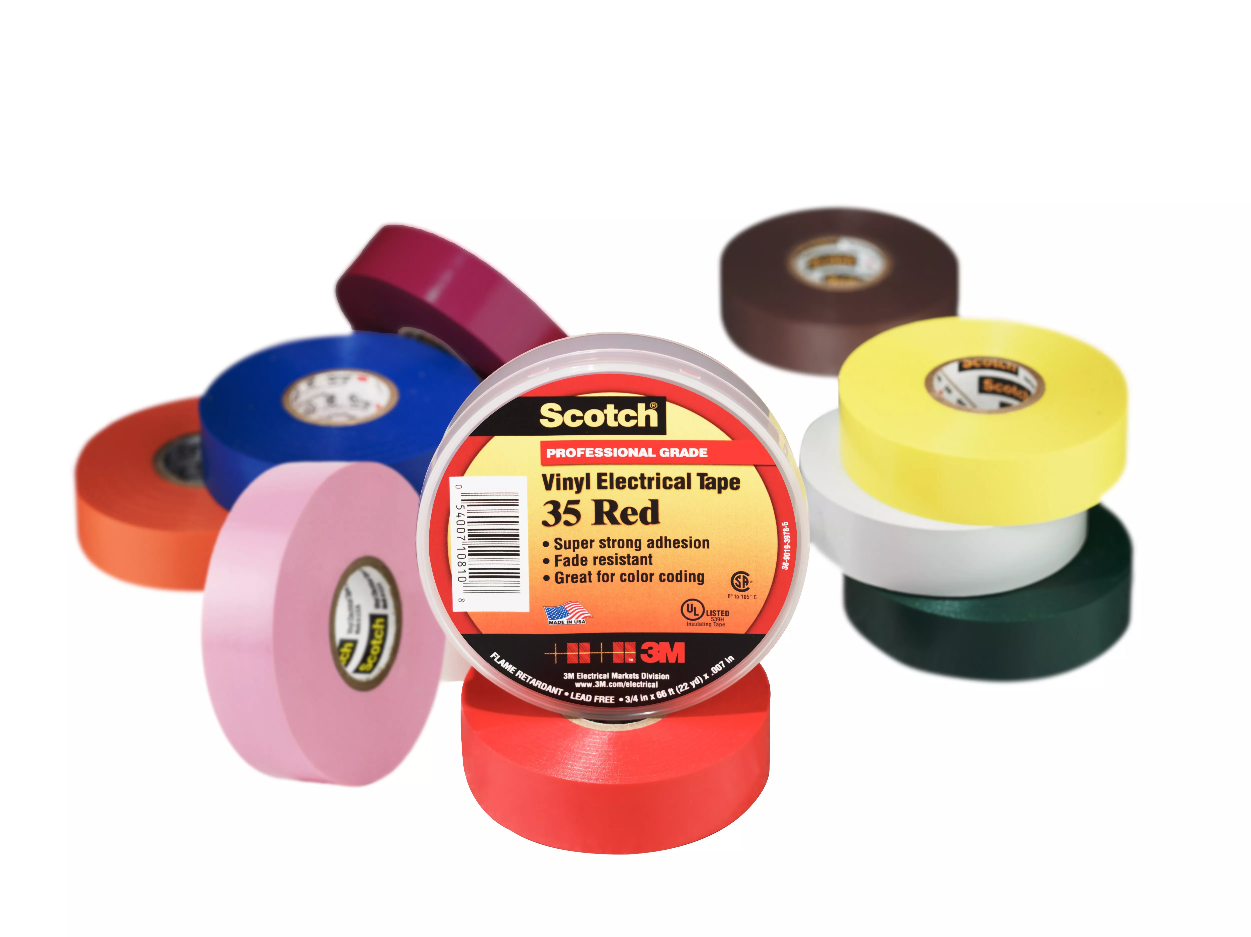 SKU 7010297490 | Scotch® Vinyl Color Coding Electrical Tape 35