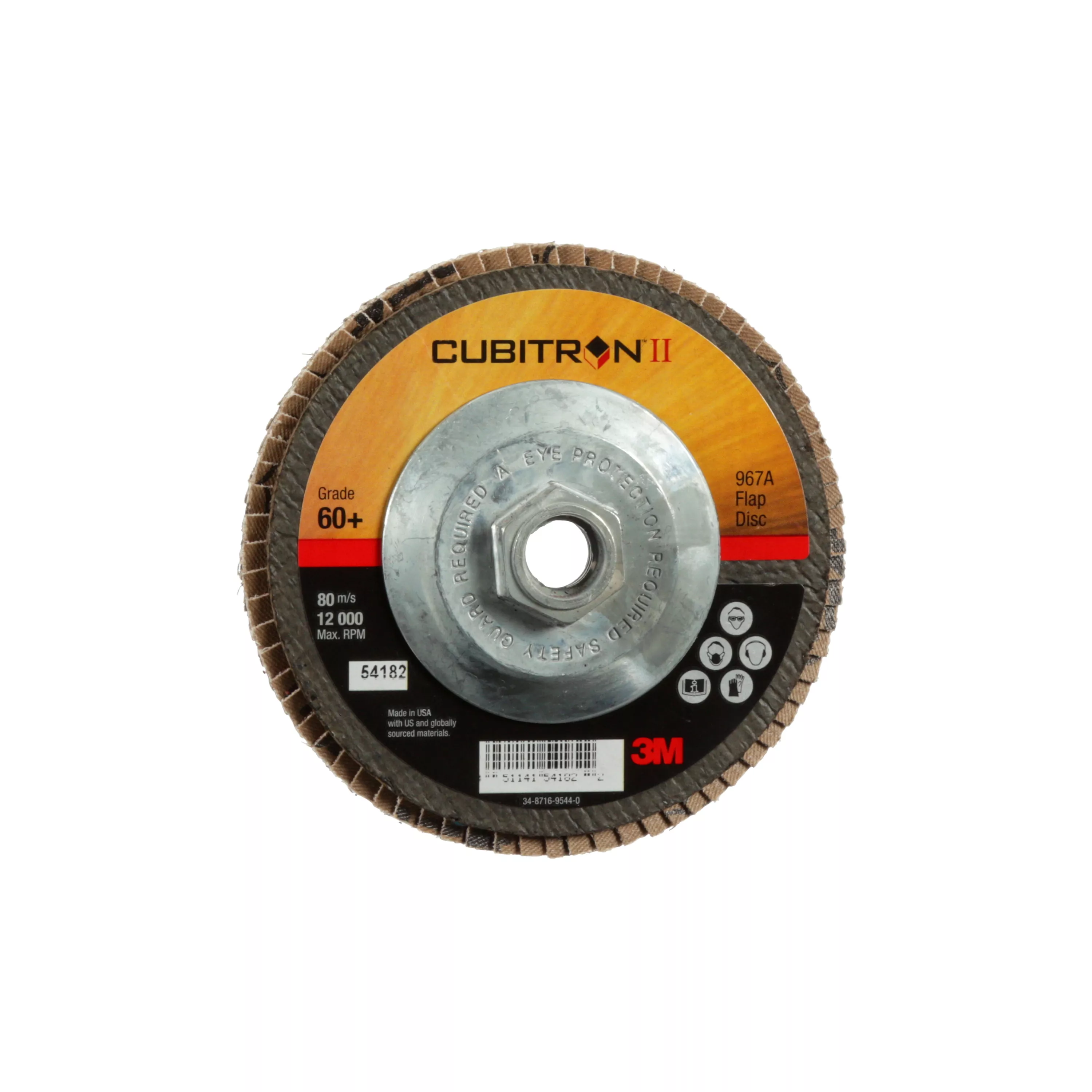 SKU 7100049201 | 3M™ Cubitron™ II Flap Disc 967A