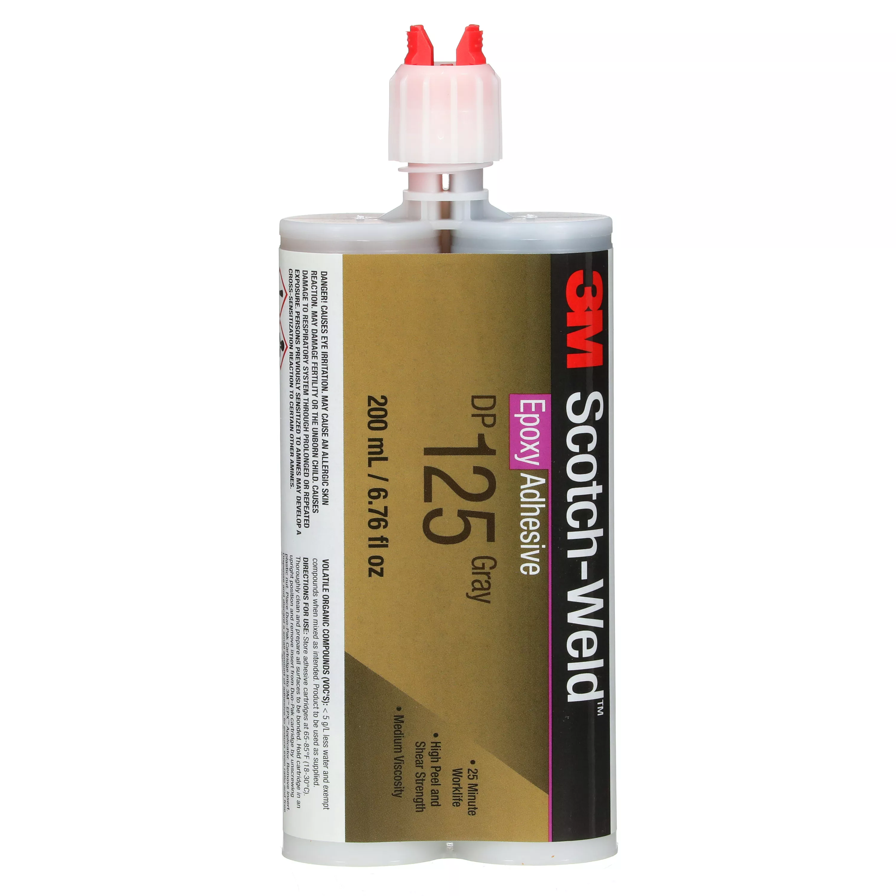 3M™ Scotch-Weld™ Epoxy Adhesive DP125, Gray, 200 mL Duo-Pak, 12
Pack/Case
