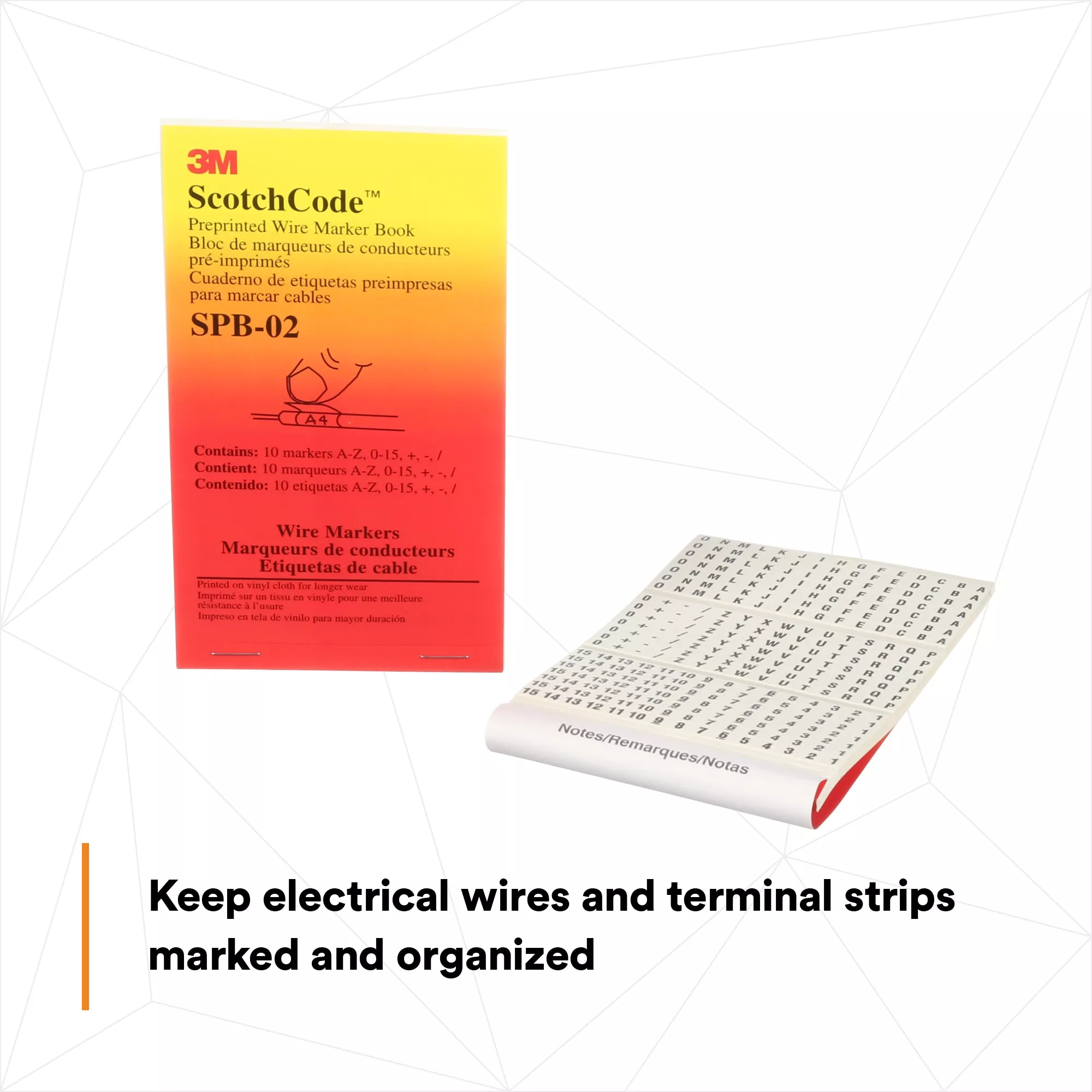 Product Number SPB-02 | 3M™ ScotchCode™ Pre-Printed Wire Marker Book SPB-02