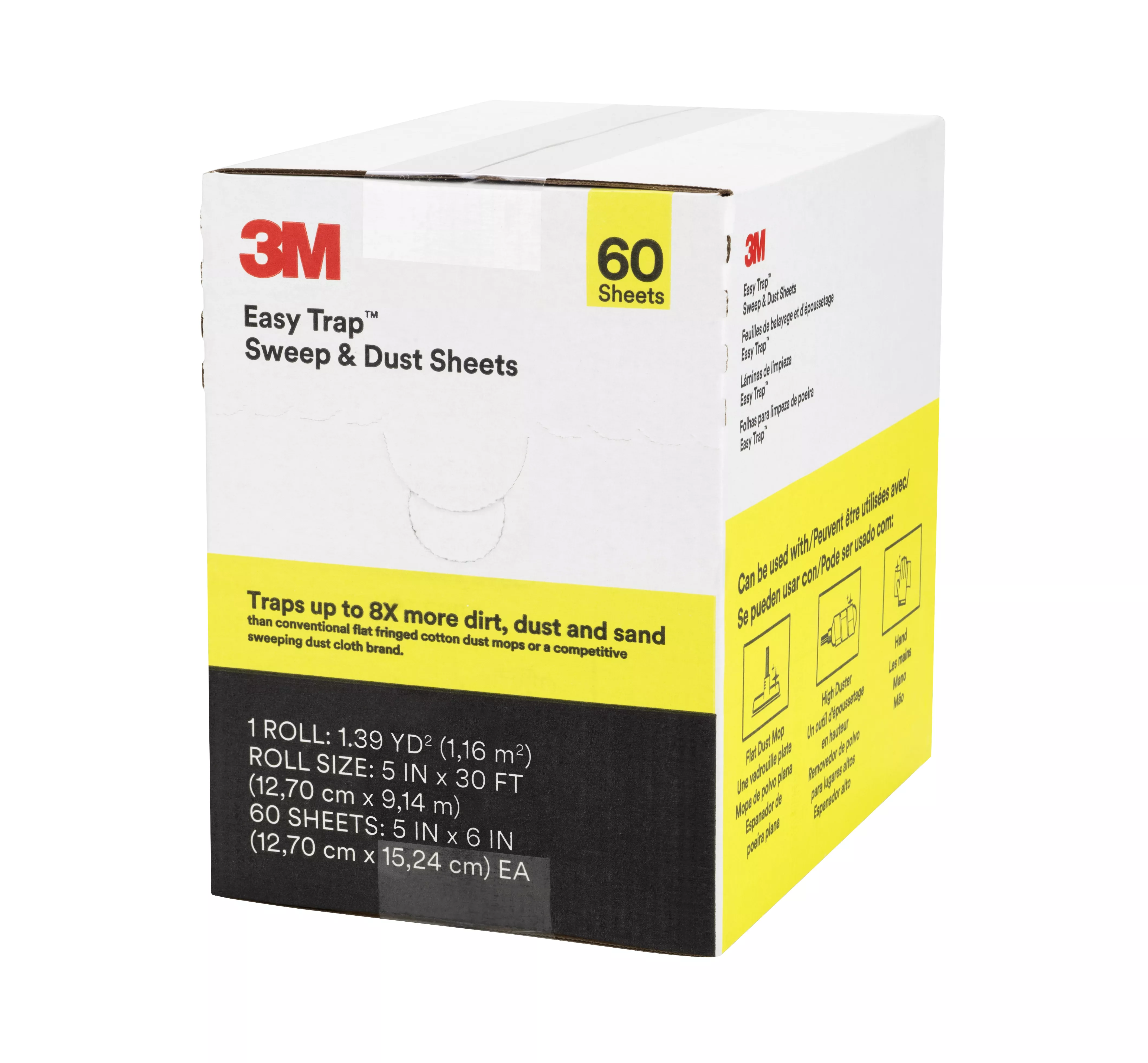 3M™ Easy Trap™ Sweep & Dust Sheets, 5 in x 6 in, 60 Sheets/Roll, 8
Rolls/Case