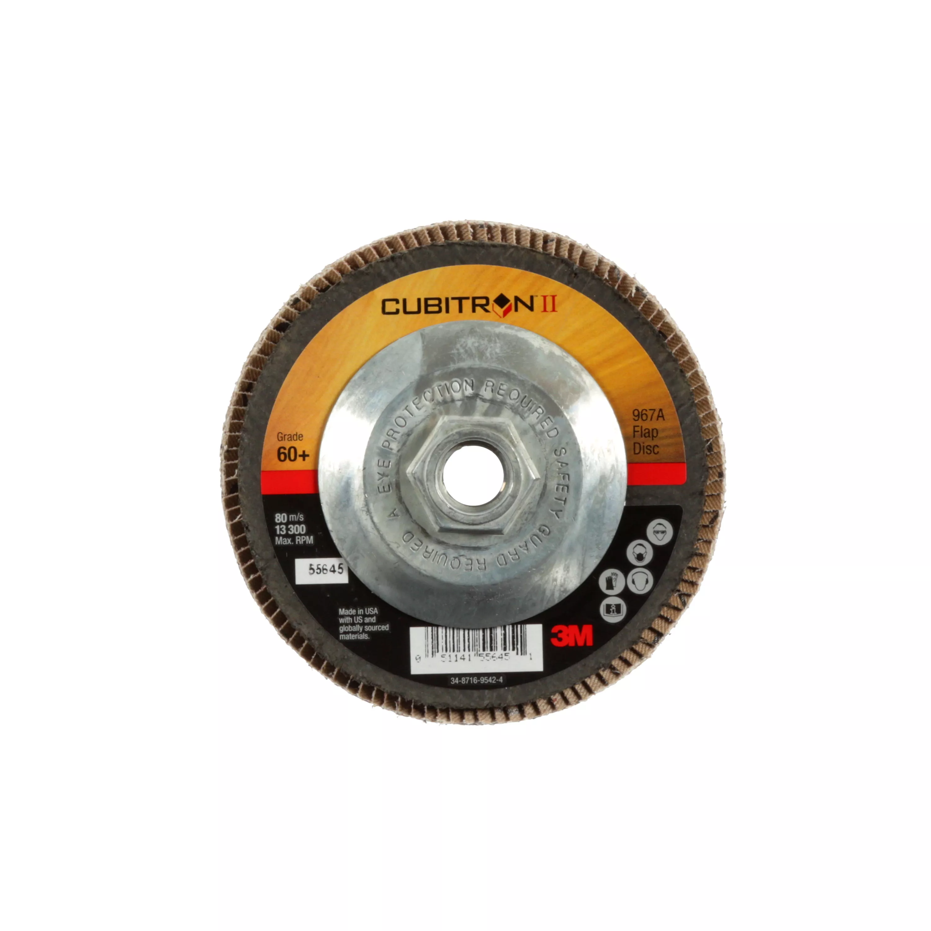 SKU 7010308947 | 3M™ Cubitron™ II Flap Disc 967A