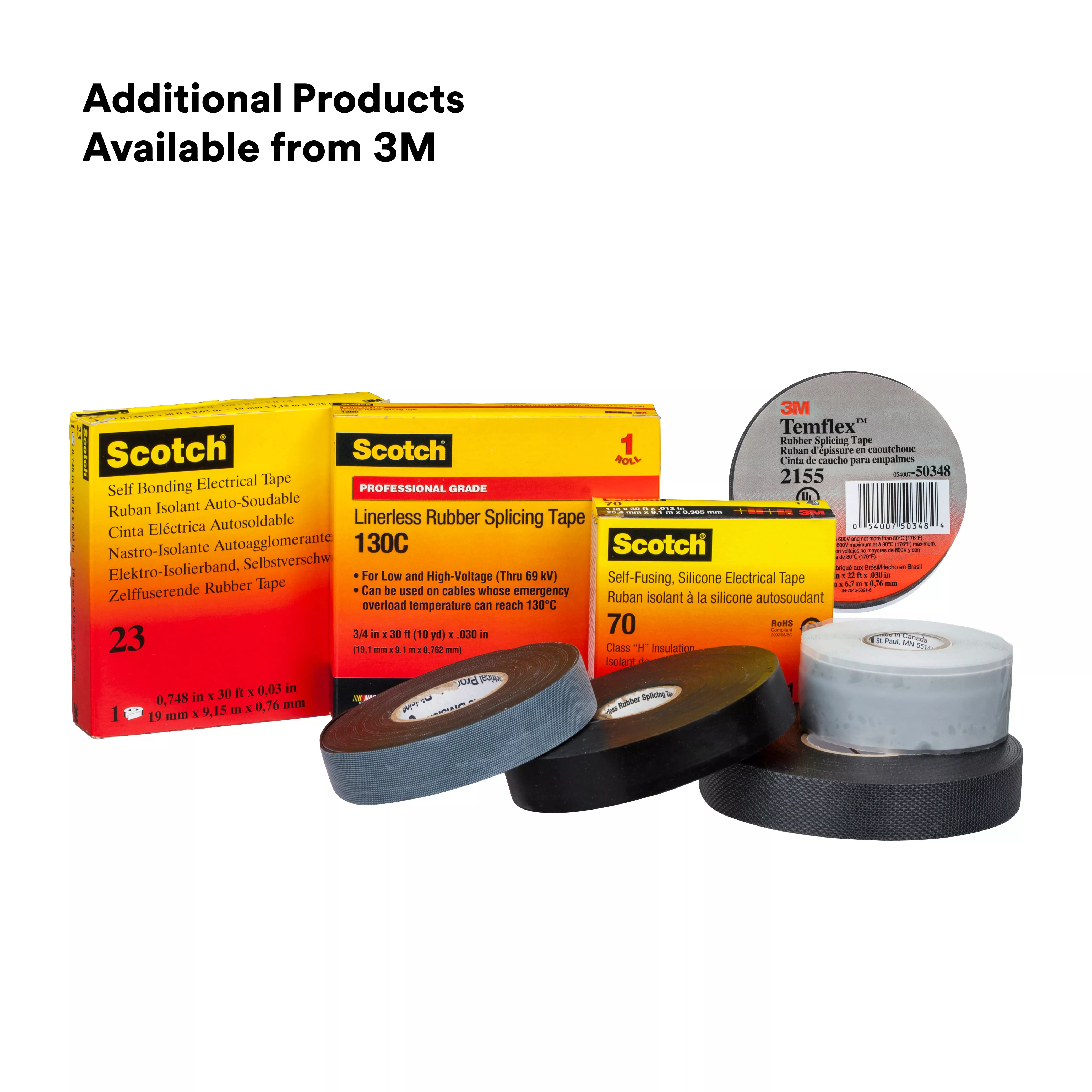 SKU 7000006086 | Scotch® Linerless Rubber Splicing Tape 130C