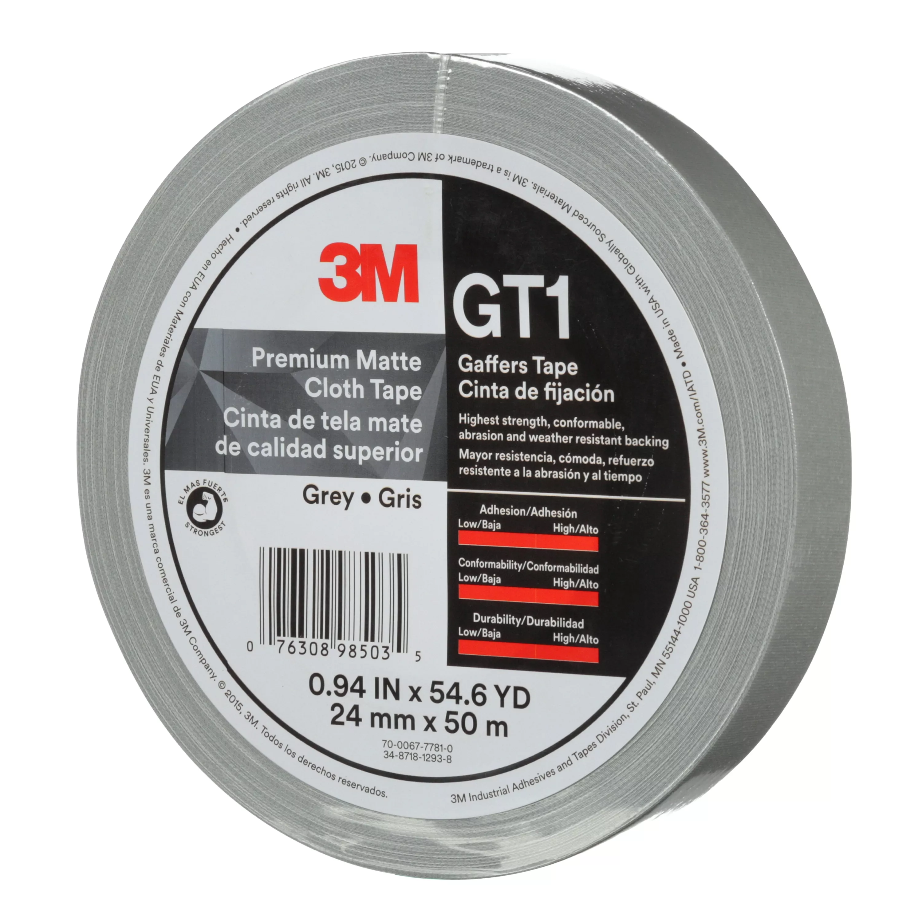 SKU 7010376457 | 3M™ Premium Matte Cloth (Gaffers) Tape GT1