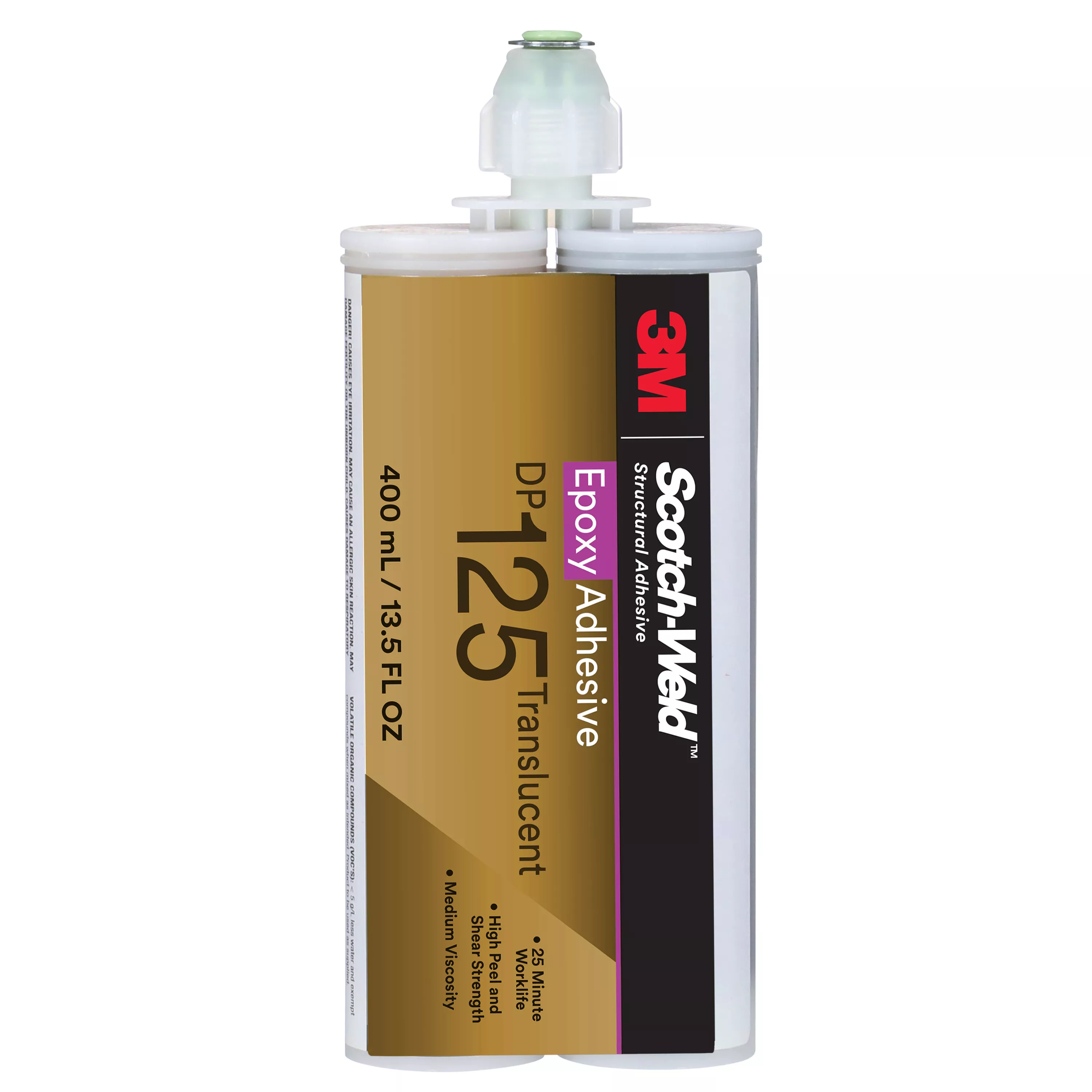 3M™ Scotch-Weld™ Epoxy Adhesive DP125, Translucent, 400 mL Duo-Pak, 6
Pack/Case