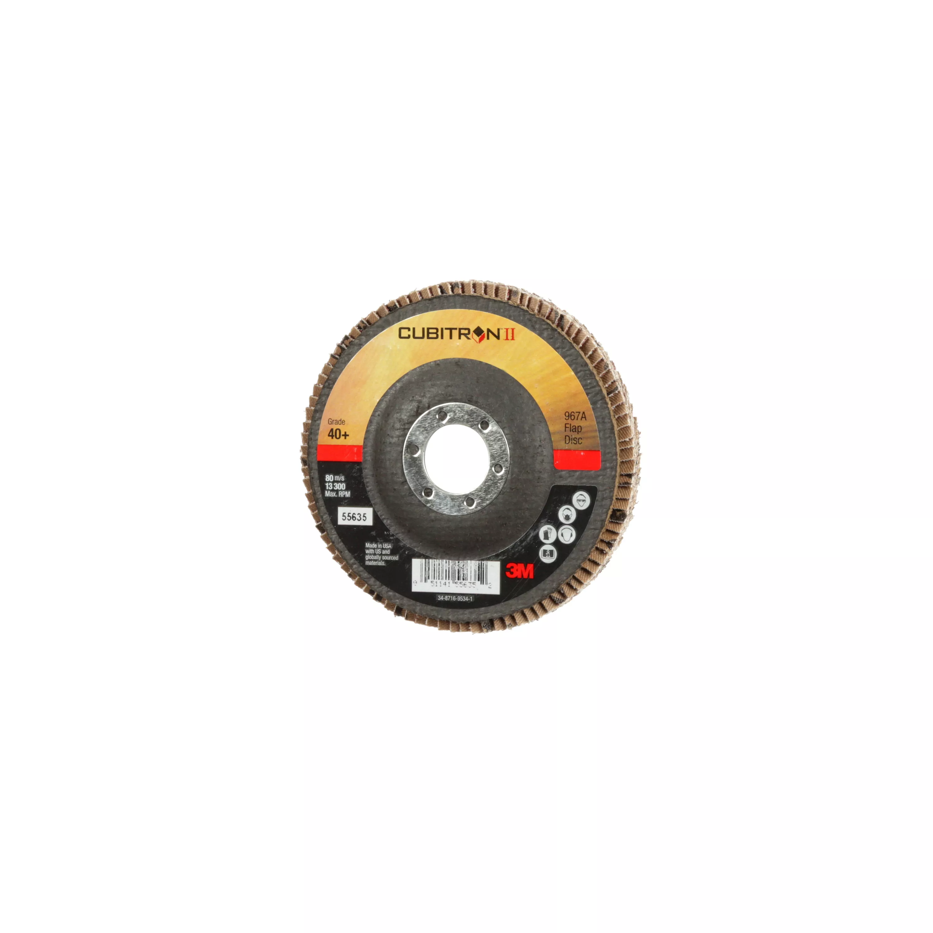 SKU 7100085781 | 3M™ Cubitron™ II Flap Disc 967A