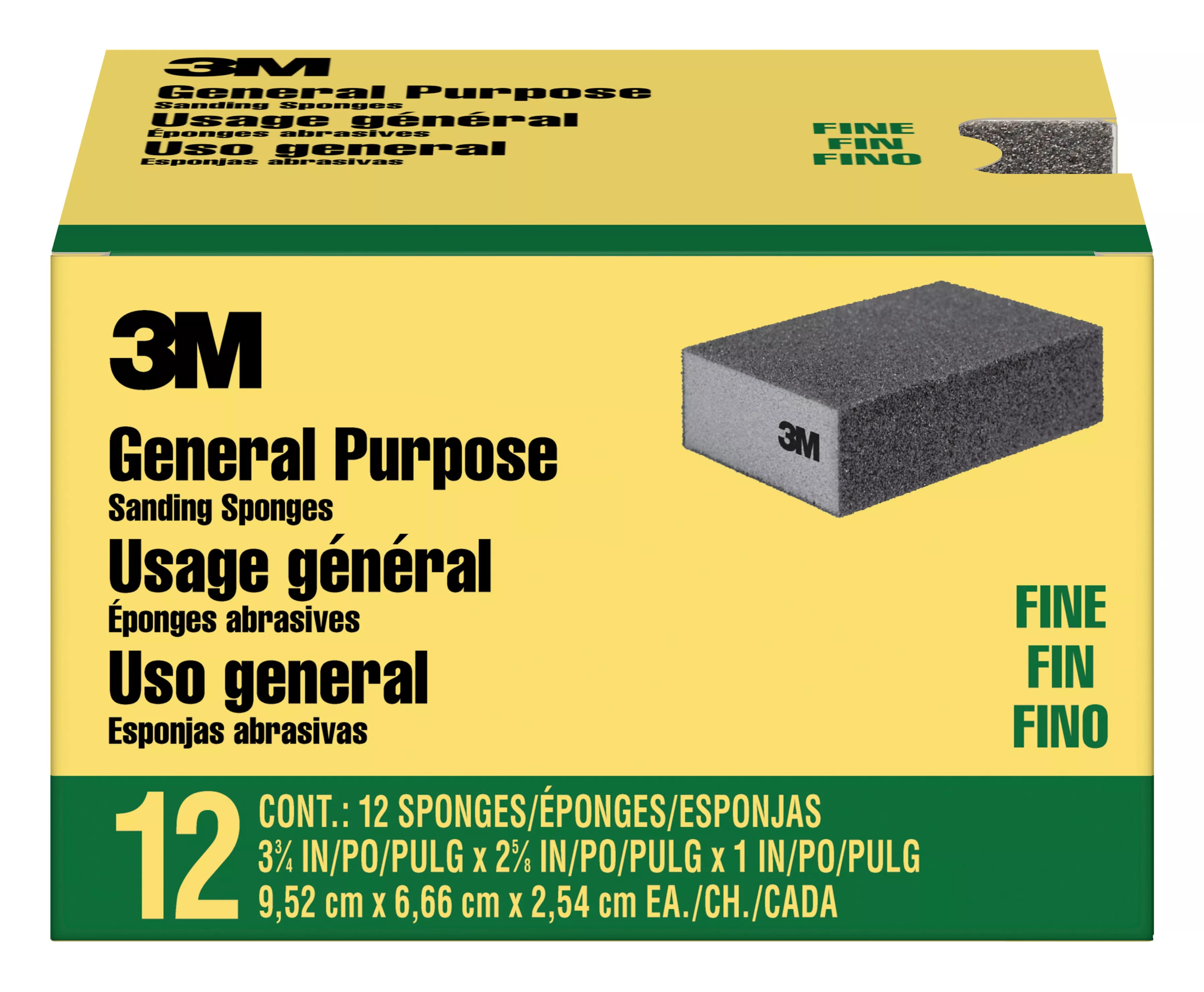 SKU 7100241249 | 3M™ General Purpose Sanding Sponge CP001-12P