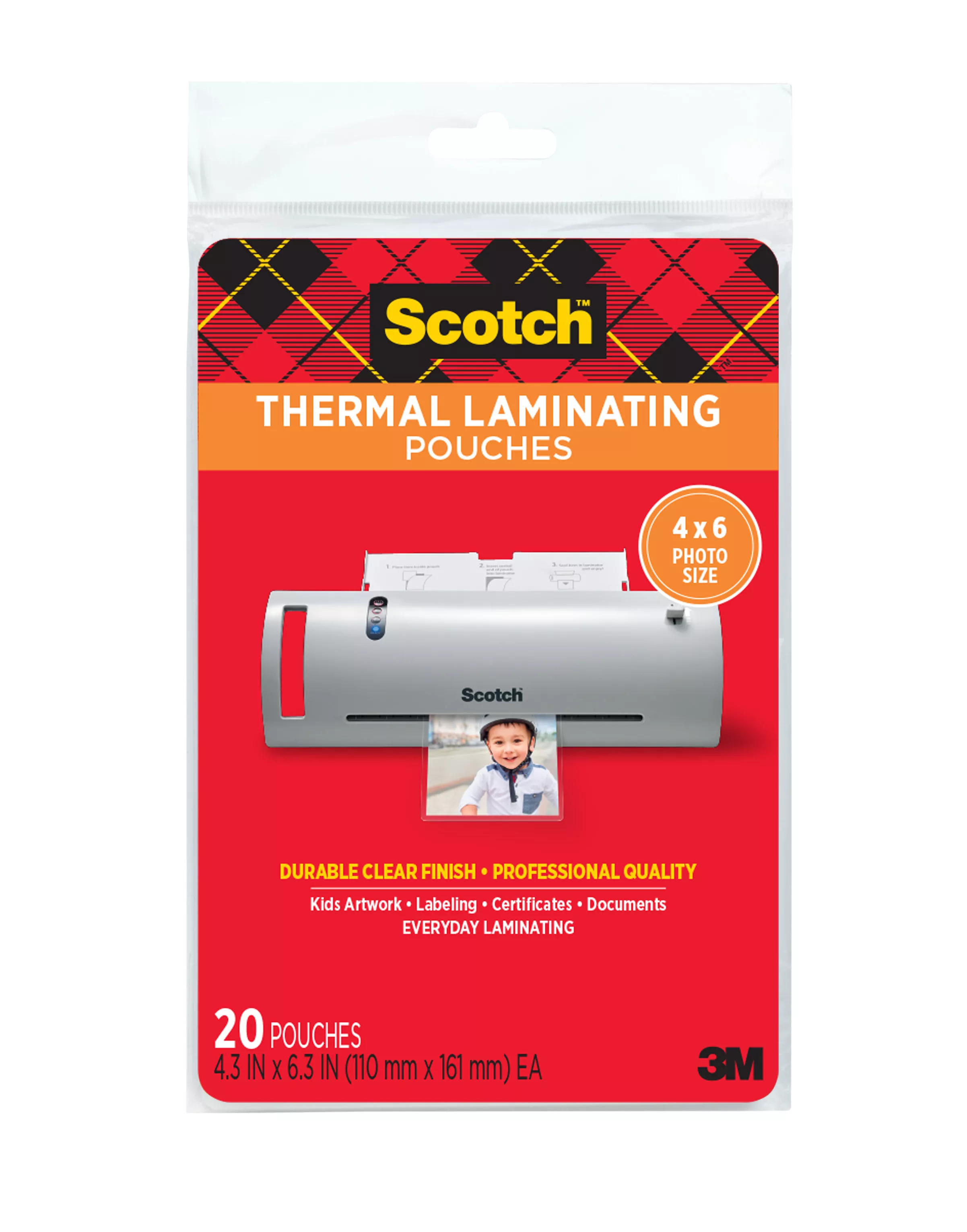 SKU 7010311308 | Scotch™ Thermal Pouches TP5900-20 for items ups to 4.33 in x 6.06 in