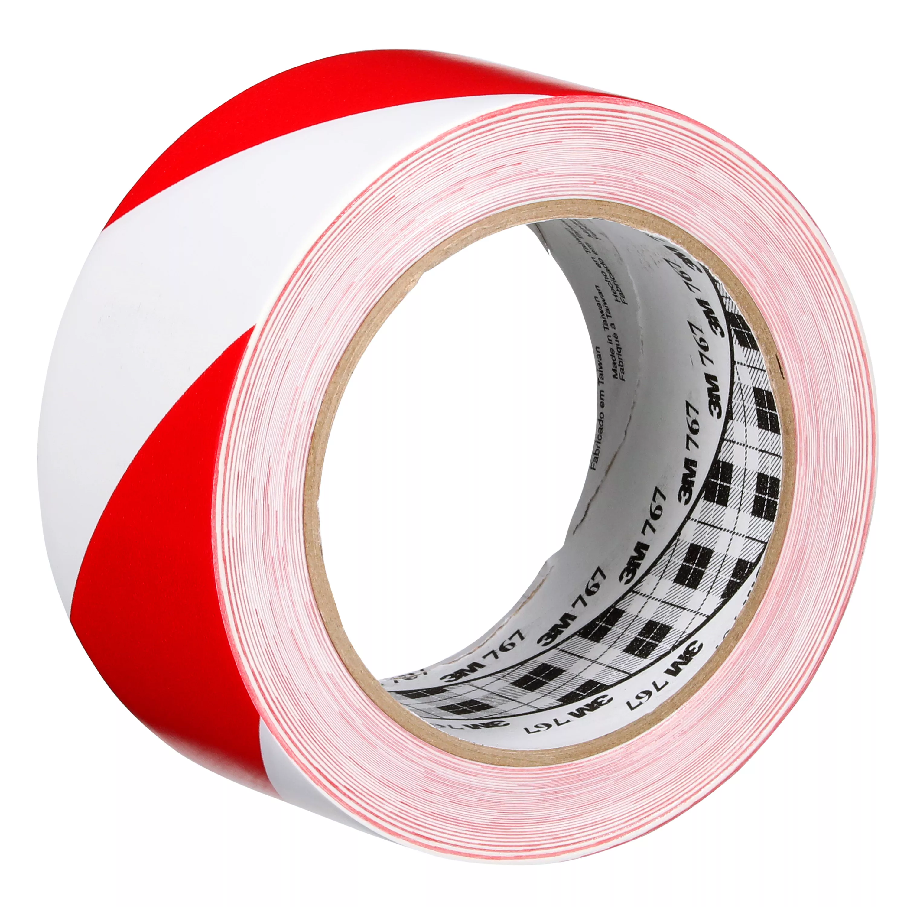 3M™ Safety Stripe Vinyl Tape 767, Red/White, 3 in x 36 yd, 5 mil, 12 Roll/Case, Individually Wrapped Conveniently Packaged