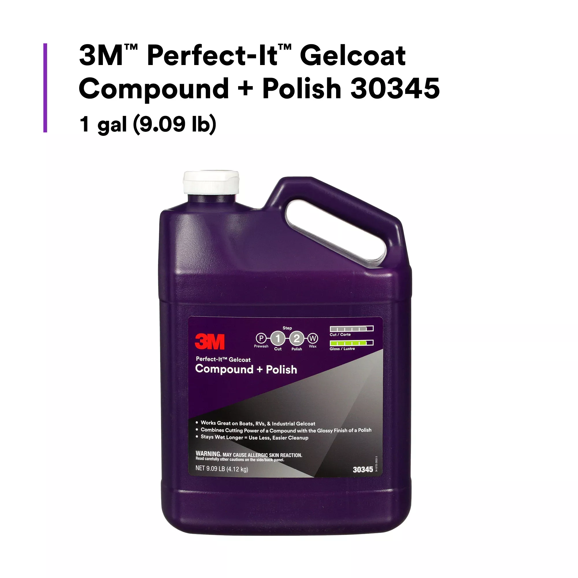 SKU 7100223173 | 3M™ Perfect-It™ Gelcoat Compound + Polish 30345