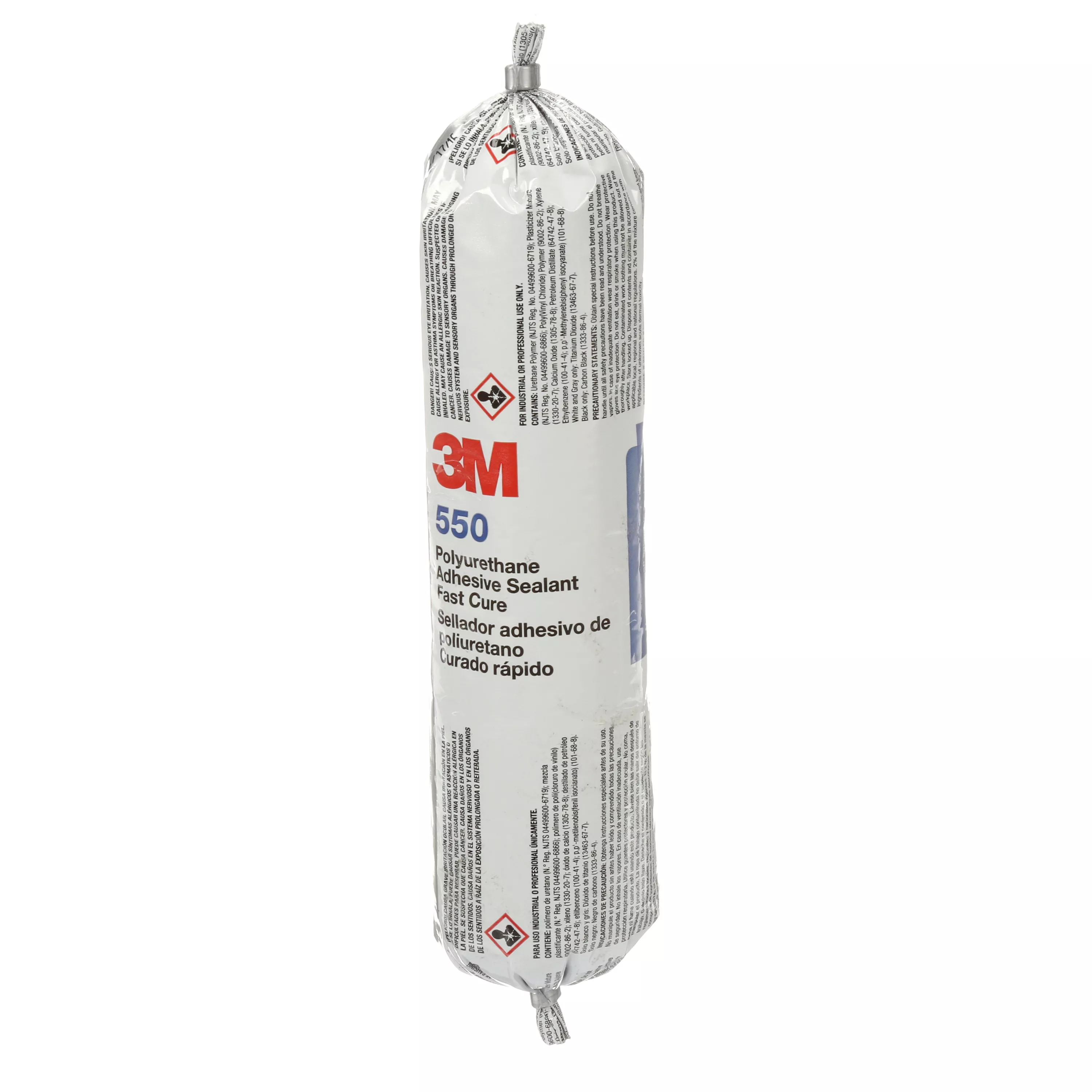 3M™ Polyurethane Adhesive Sealant 550FC, Fast Cure, Gray, Use with
400A-2K APR, Nozzles Not Included, 350 mL Sausage Pack, 12/Case