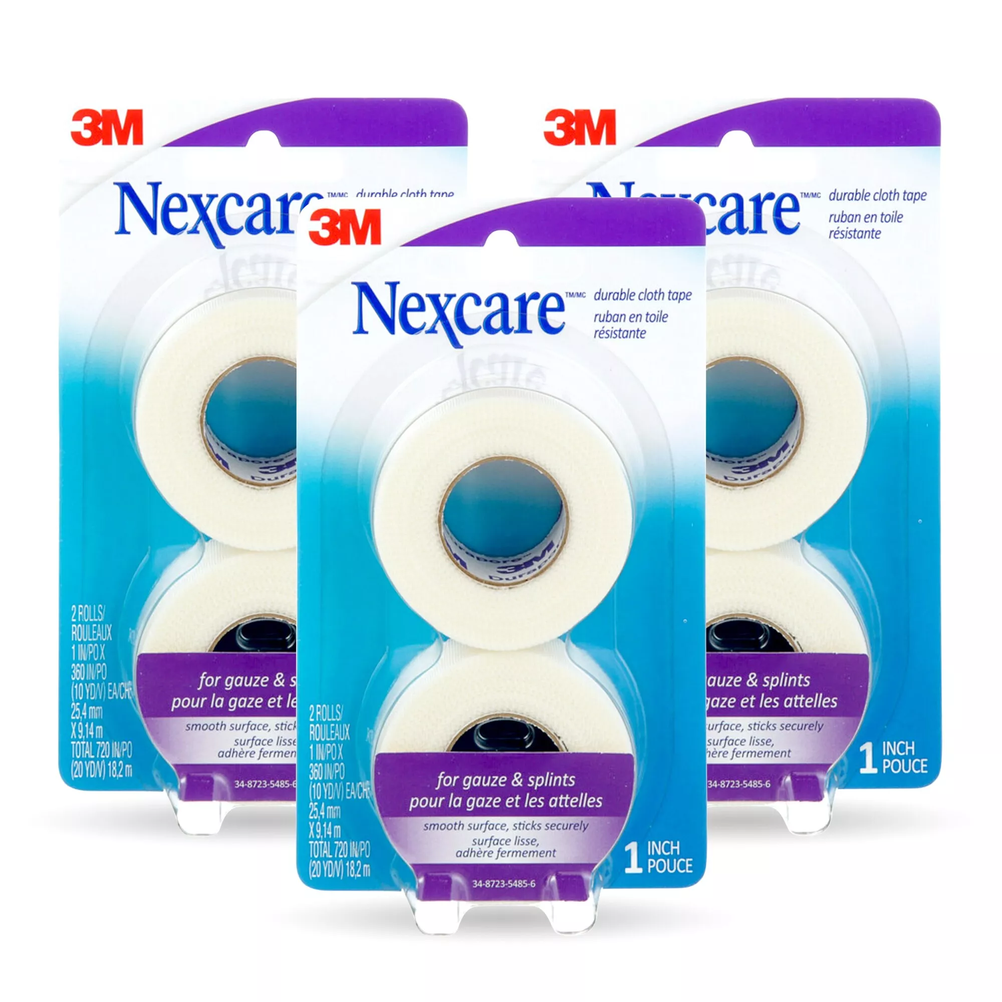Nexcare™ Durable Cloth First Aid Tape 791-6PK-SIOC, 1 in x 360 in (25.4 mm x 9.14 m)
