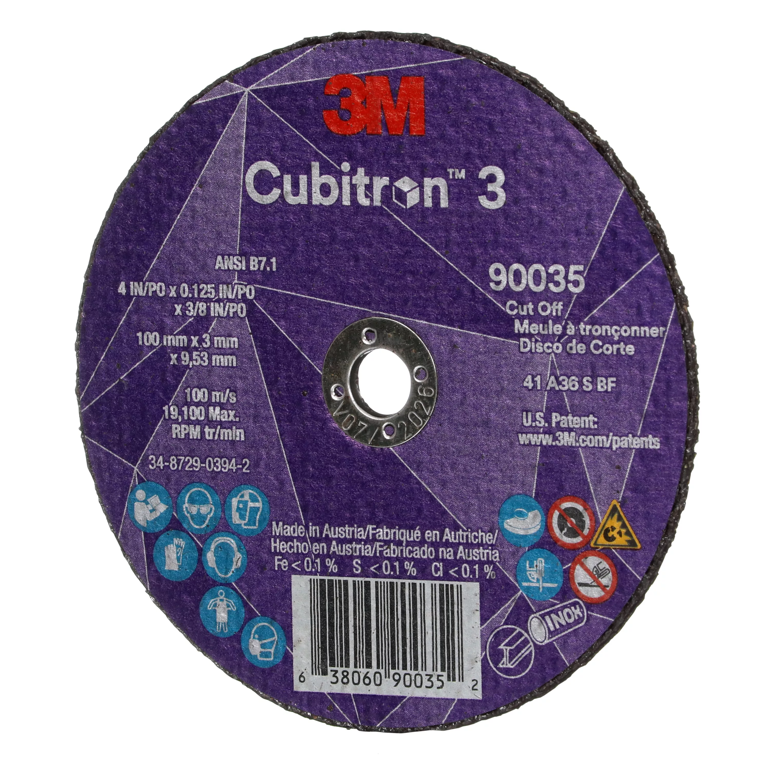 SKU 7100304005 | 3M™ Cubitron™ 3 Cut-Off Wheel