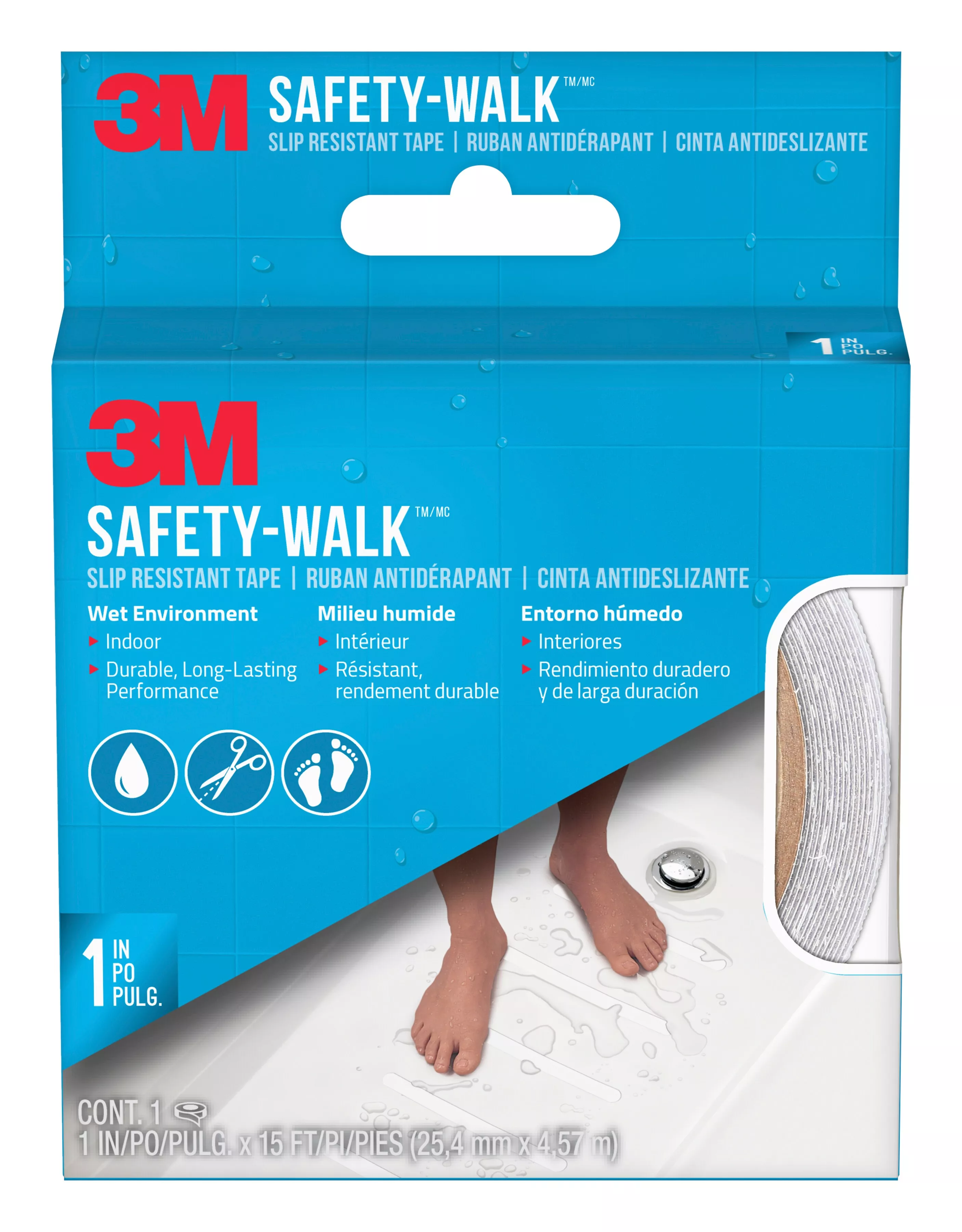 3M™ Safety-Walk™ Slip Resistant Tape 280W-R1X180, 1 in x 15 ft, White