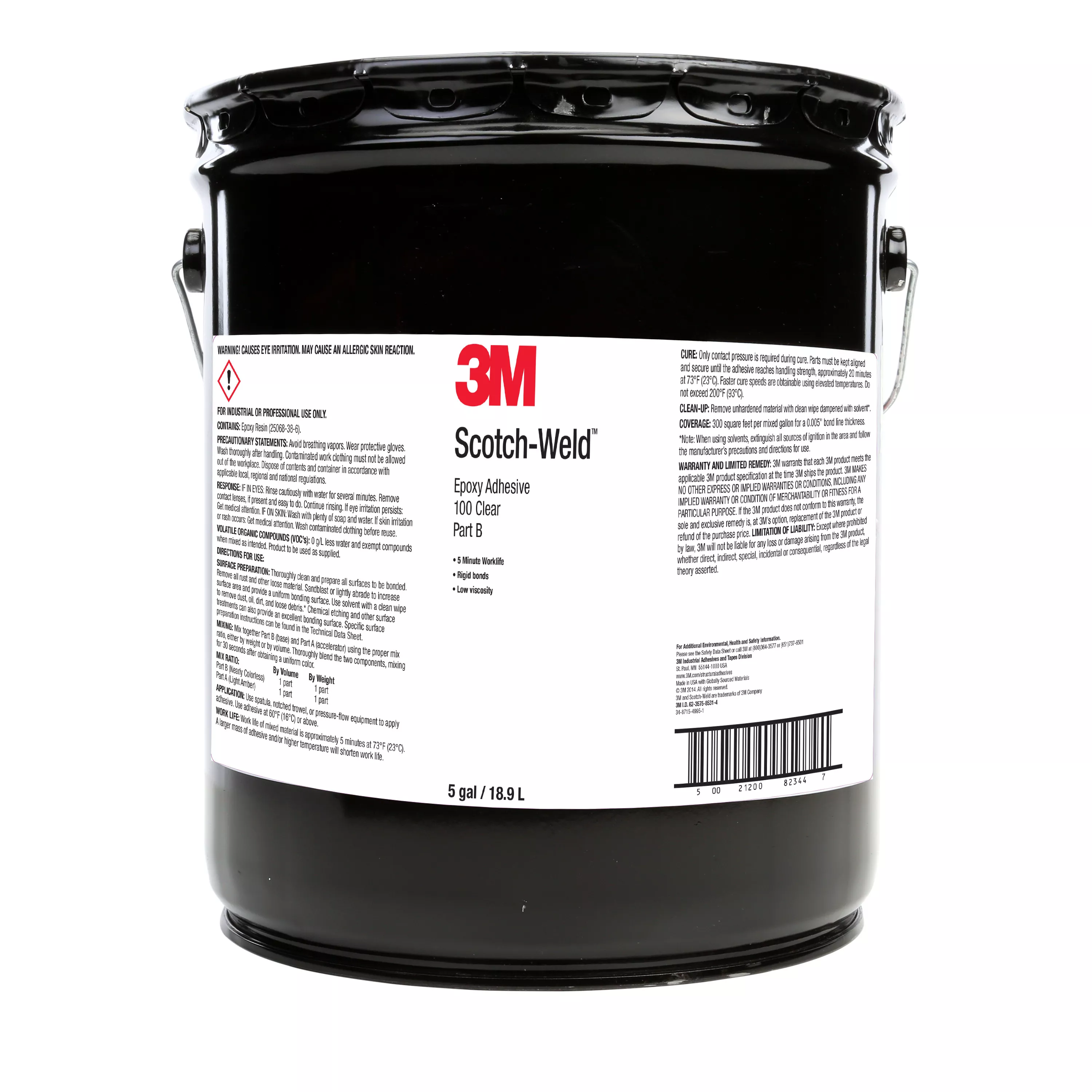 3M™ Scotch-Weld™ Epoxy Adhesive 100, Clear, Part B, 5 Gallon (Pail),
Drum