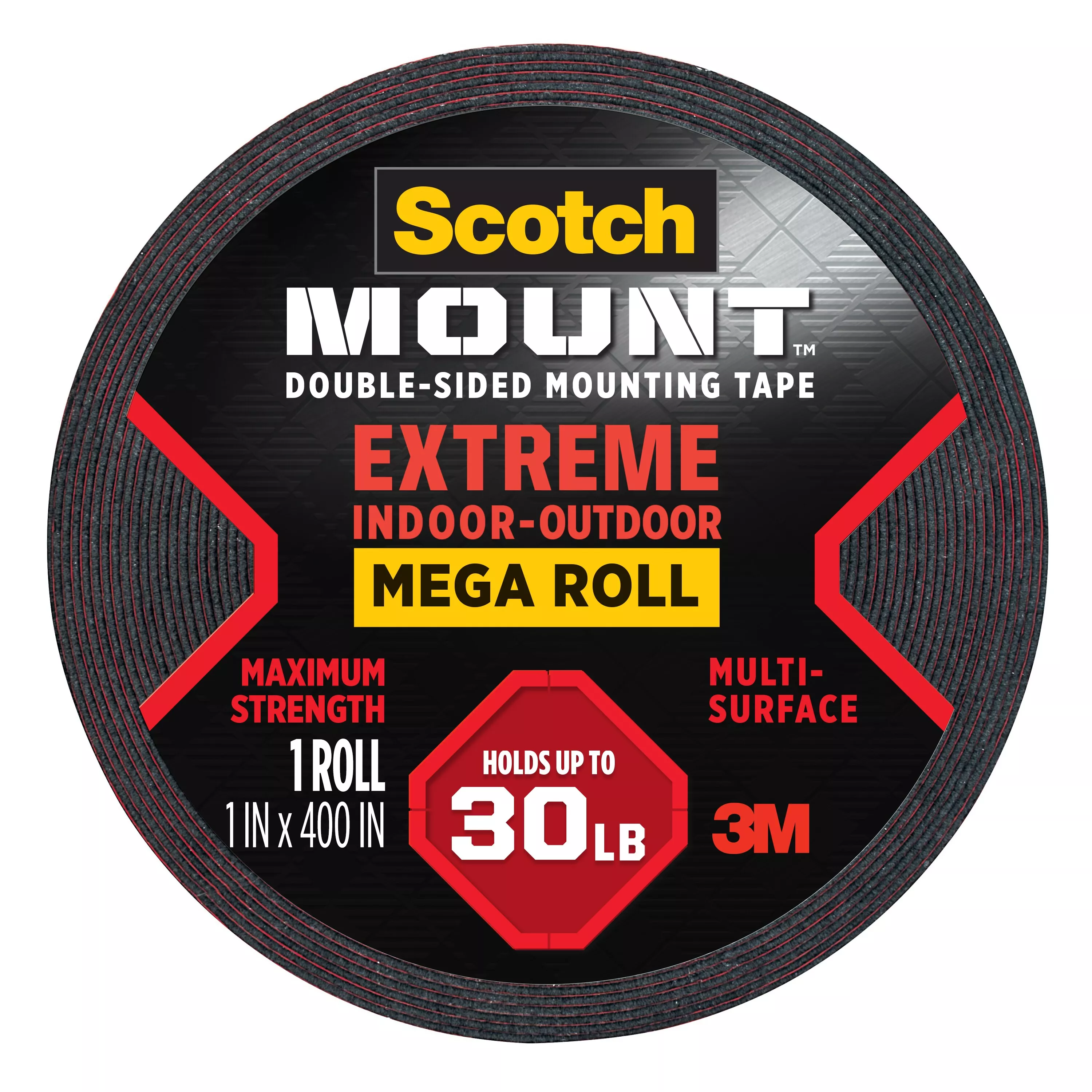 Scotch-Mount™ Extreme Double-Sided Mounting Tape Mega Roll 414H-LONG-DC, 1 In X 400 In (2,54 Cm X 10,1 M)