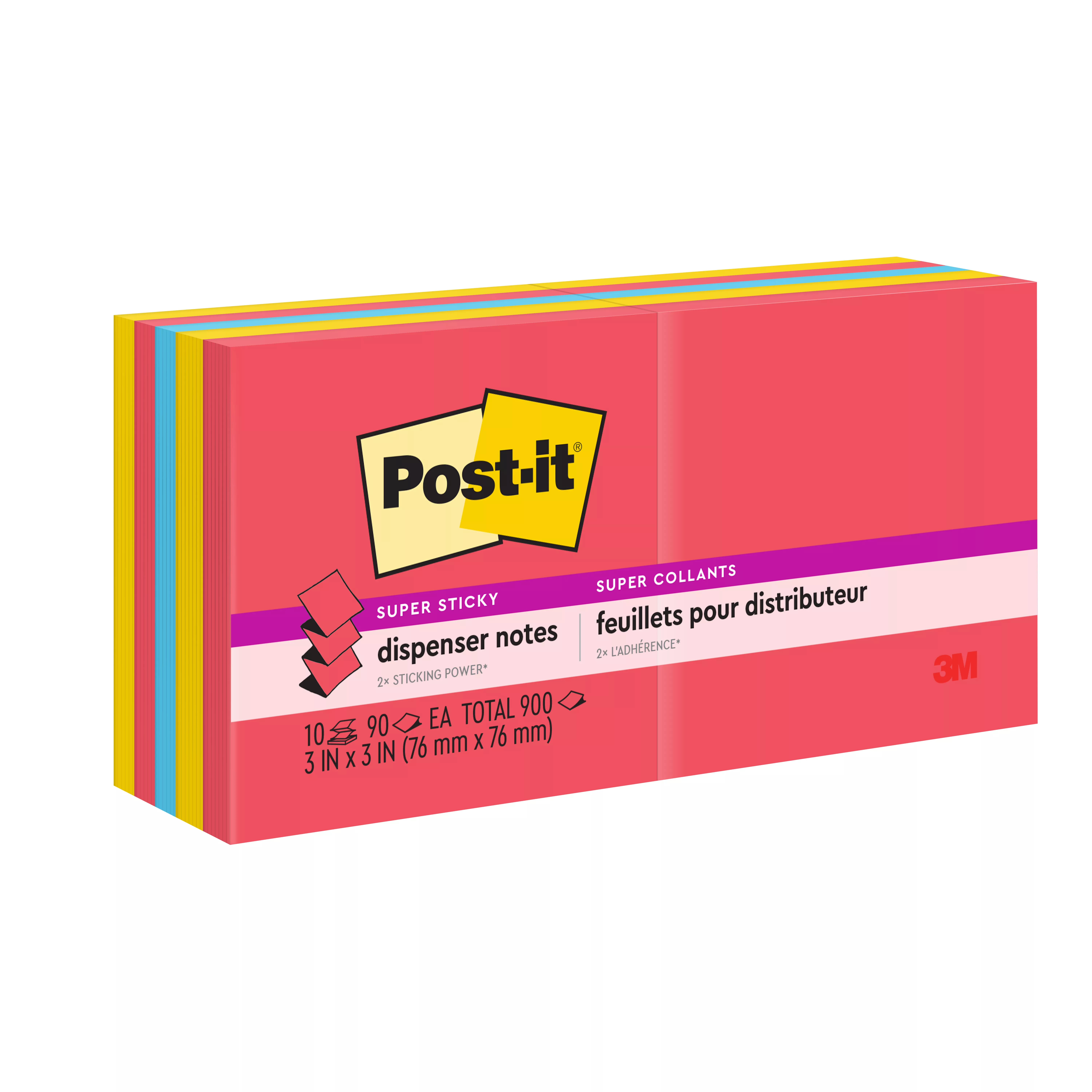 Post-it® Super Sticky Dispenser Pop-up Notes R330-10SSAN, 3 in x 3 in (76 mm x 76 mm)