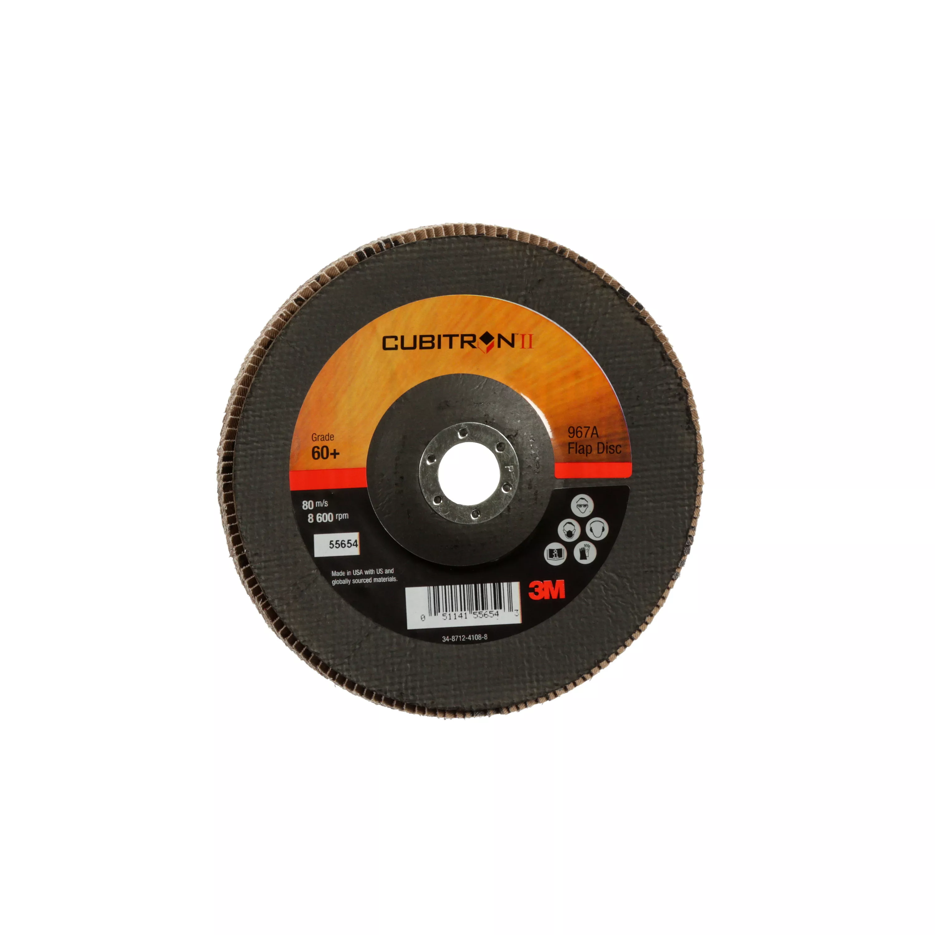 3M™ Cubitron™ II Flap Disc 967A, 60+, T29, 7 in x 7/8 in, Giant, 5
ea/Case