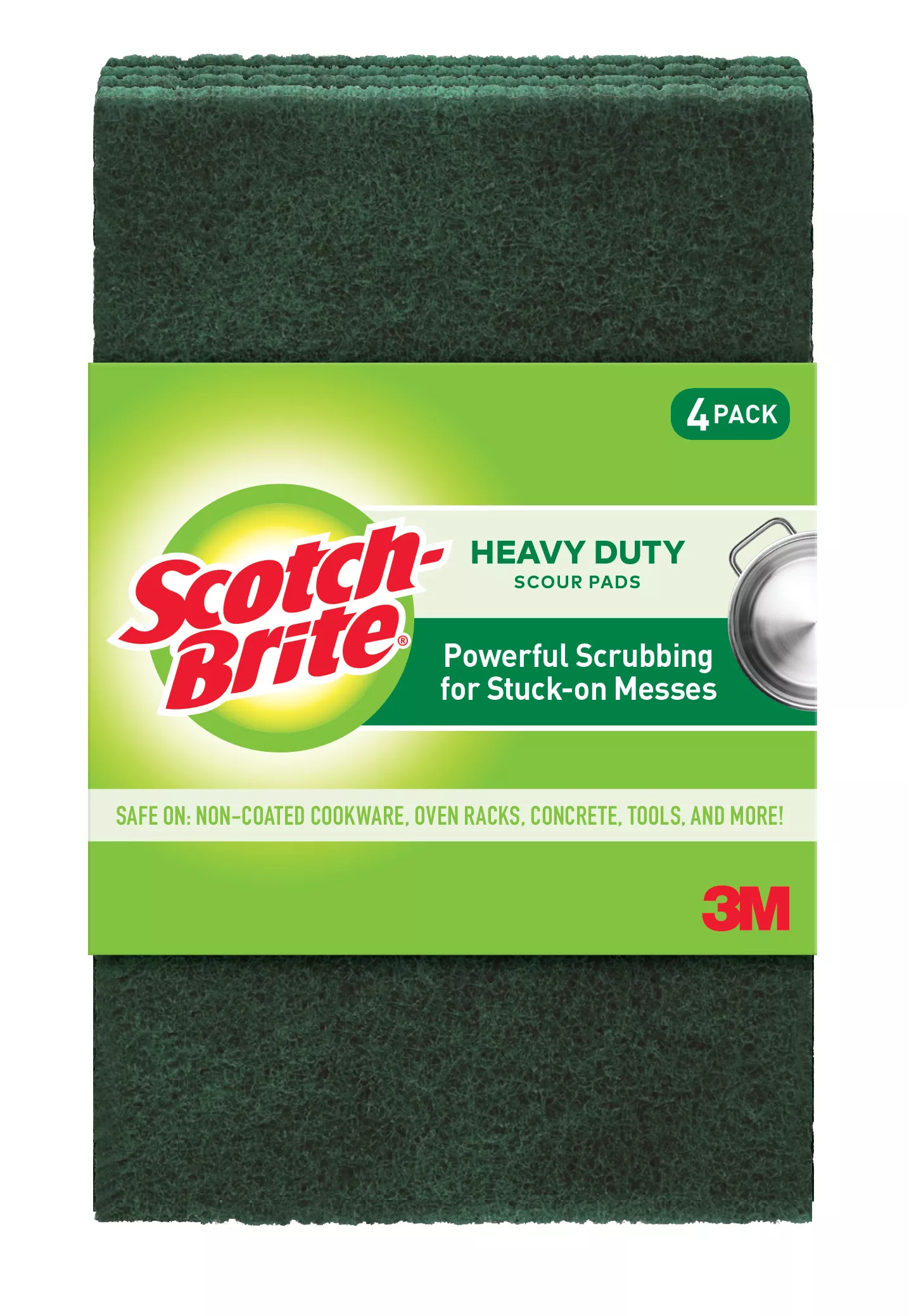 Scotch-Brite® Heavy Duty Scour Pad 224-T, 6 in x 3.8 in, 12/4pk