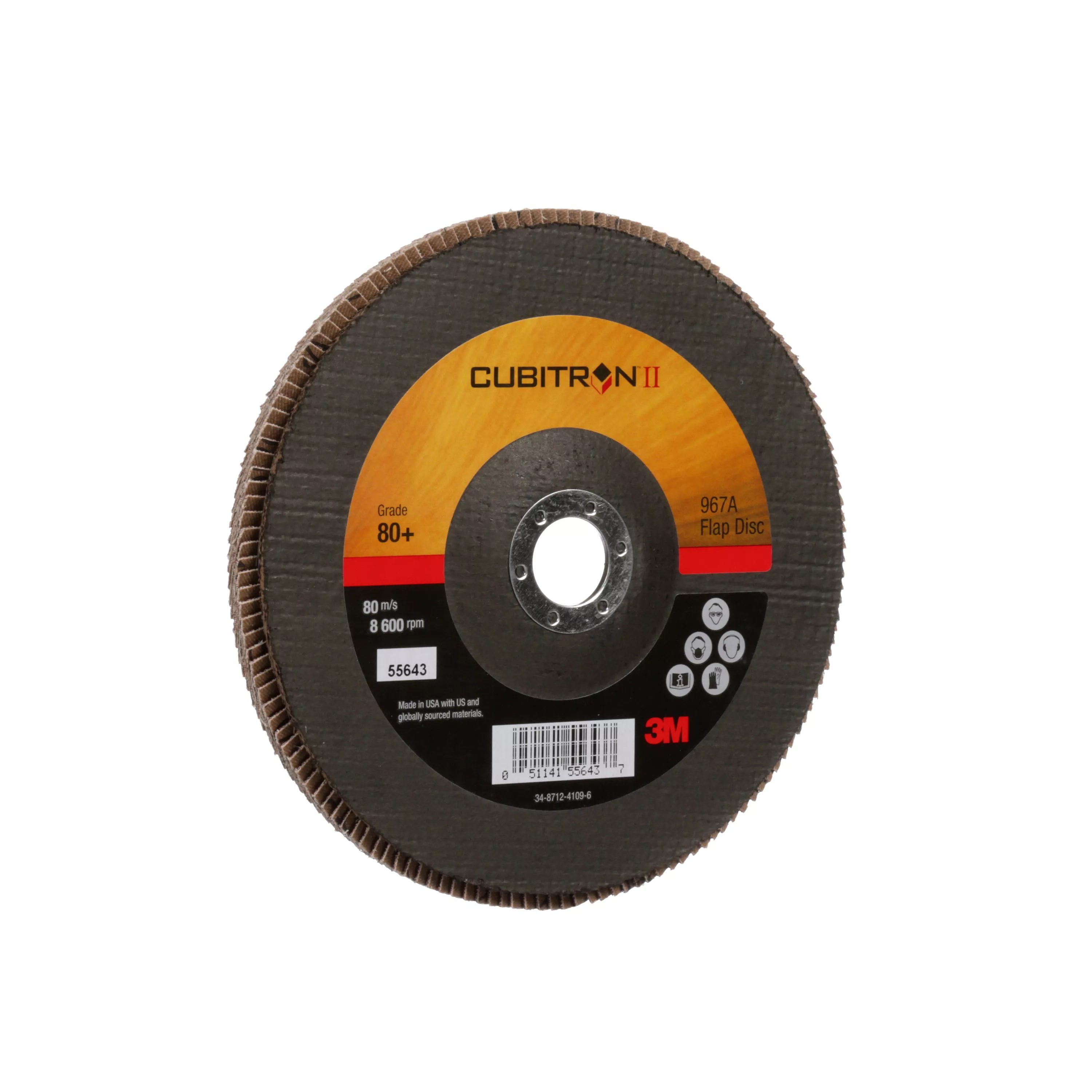 SKU 7010327064 | 3M™ Cubitron™ II Flap Disc 967A