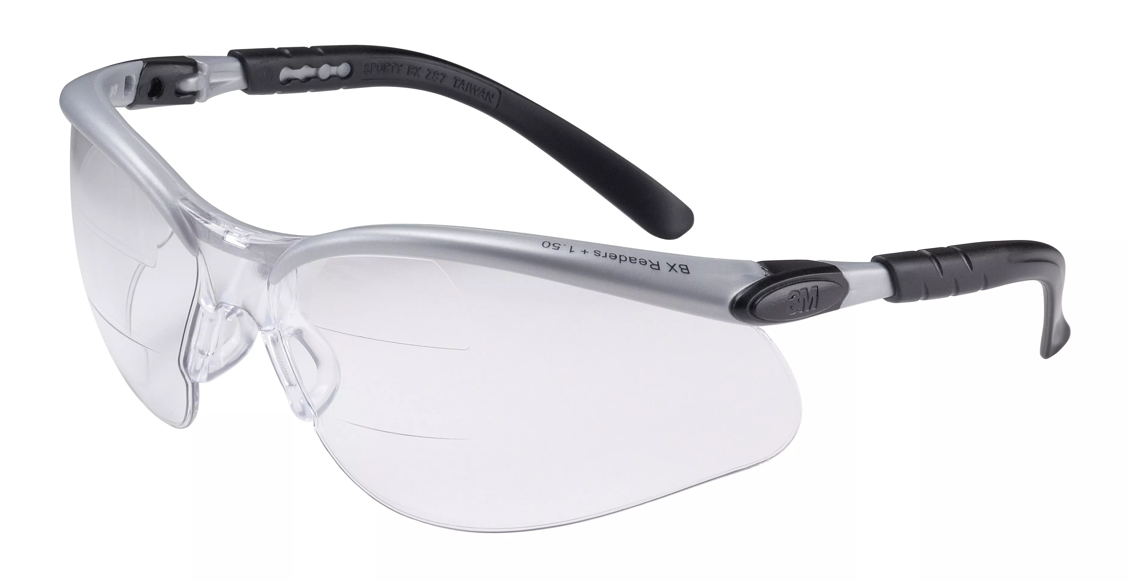 3M™ BX™ Dual Reader Protective Eyewear 11457-00000-20, Clear Anti-Fog
Lens, Silver/Black Frame, +1.5 Top/Bottom Diopter. 20 ea/Case