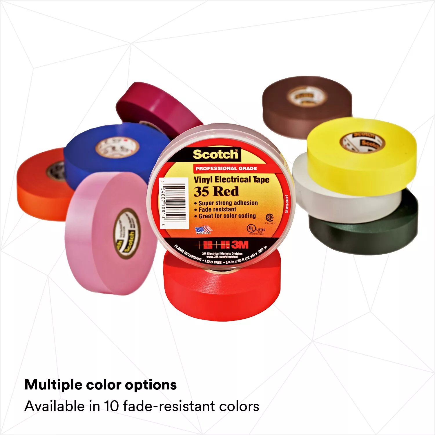 Product Number 35-3/4X66FT-RD | Scotch® Vinyl Color Coding Electrical Tape 35