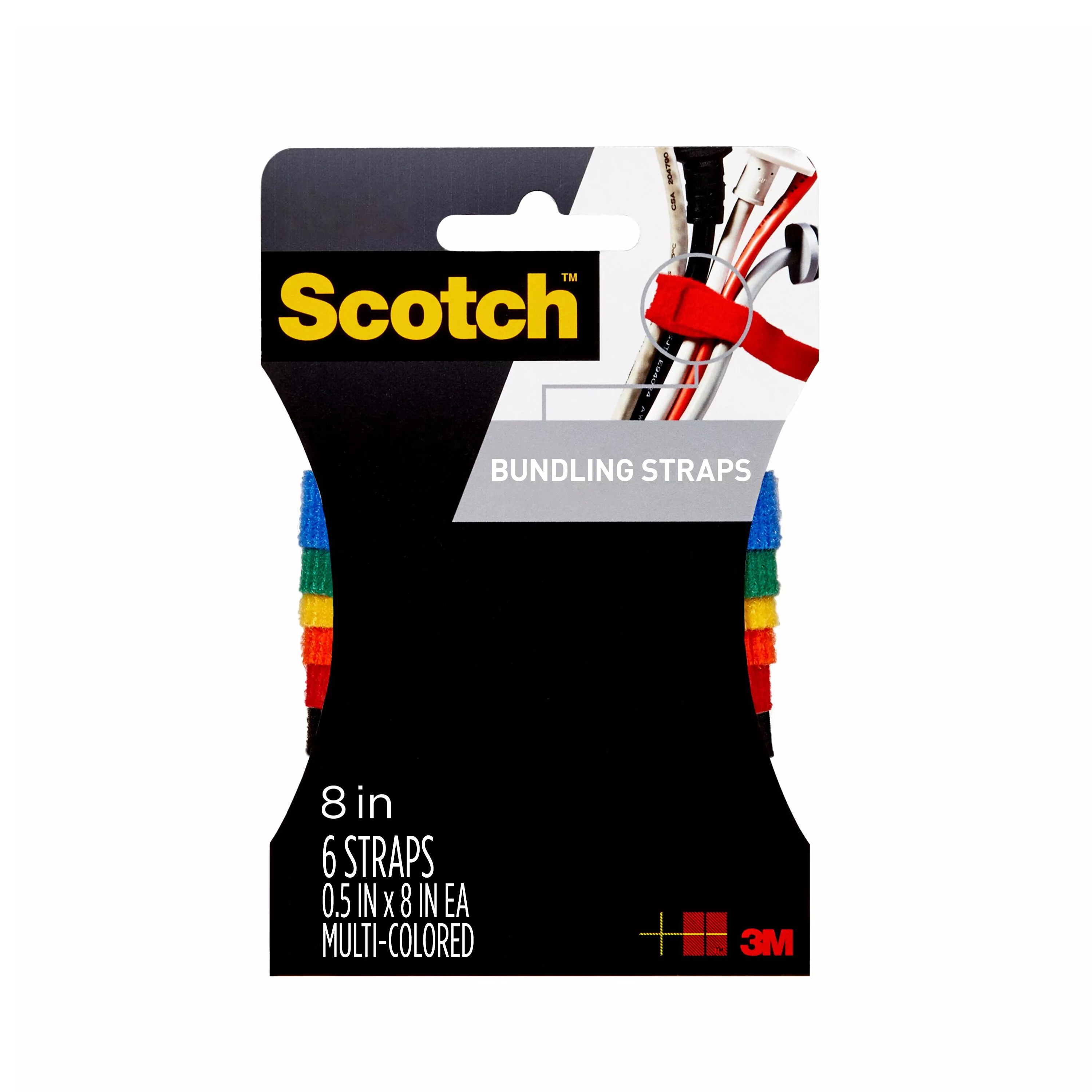Scotch™ Bundling Strap RF3730, .5 in x 8 in (12,7 mm x 20.3 cm)
Multi-Color