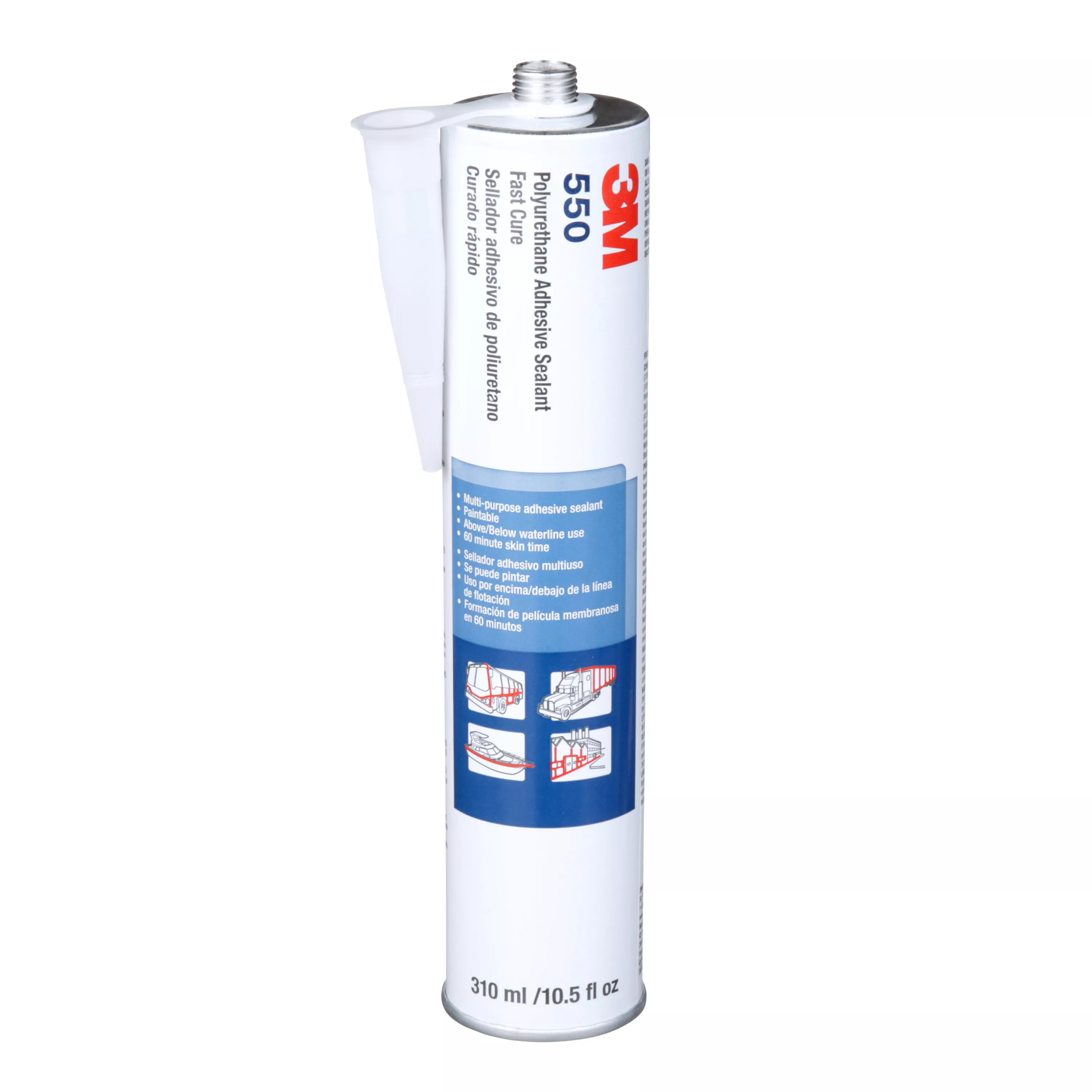3M™ Polyurethane Adhesive Sealant 550FC, Fast Cure, White, 310 mL
Cartridge, 12/Case