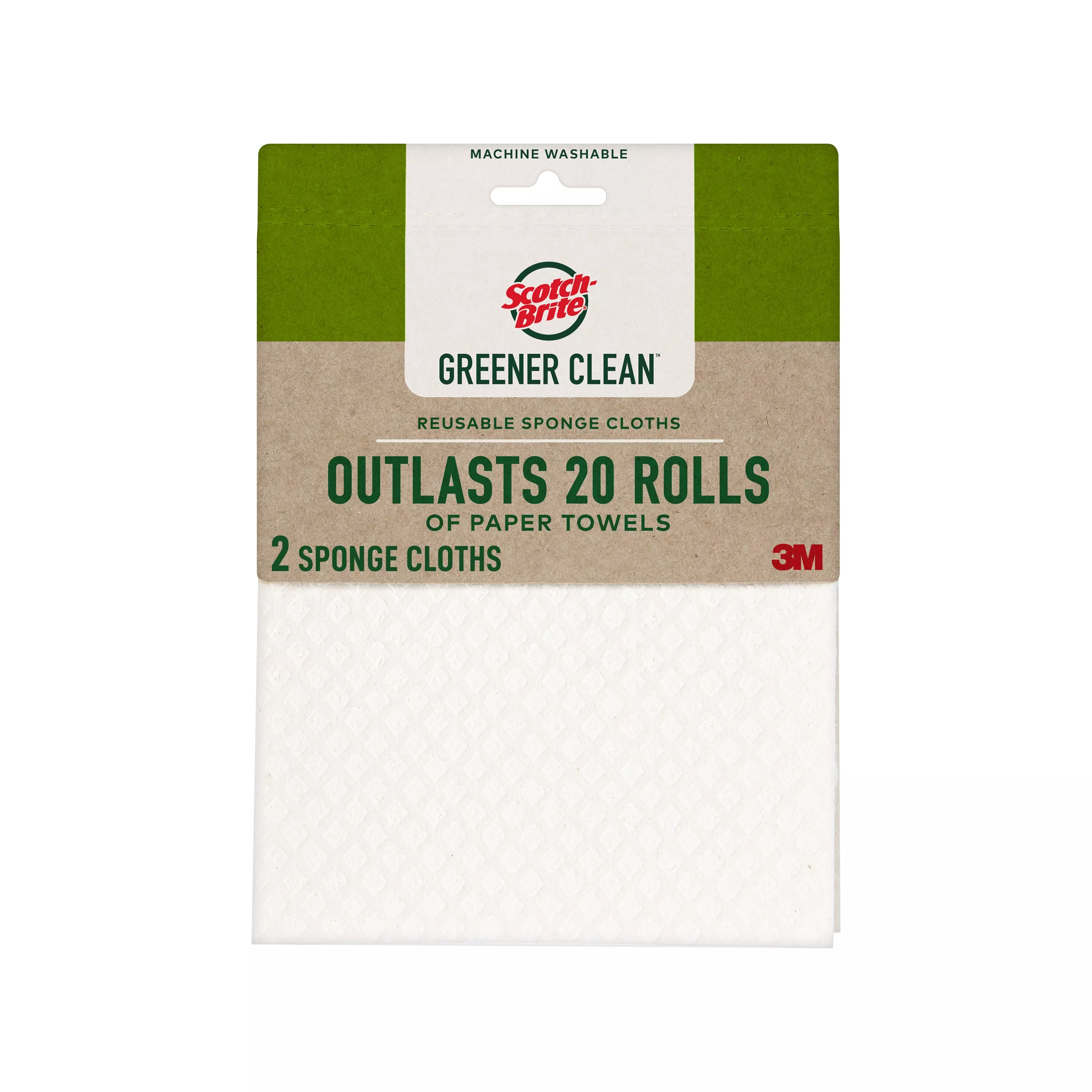 Scotch-Brite® Greener Clean™ Sponge Cloth 9055-ST, 12/2