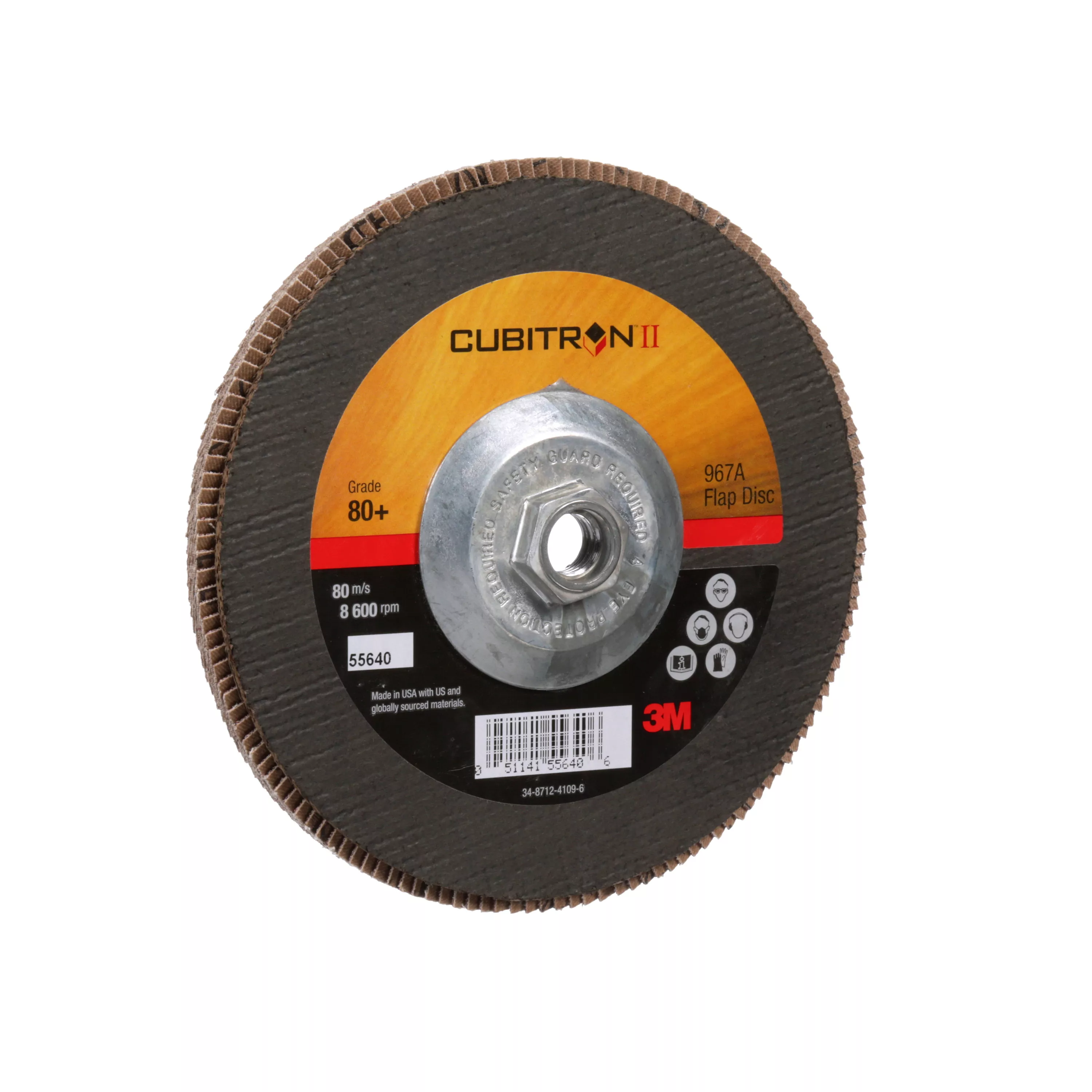 SKU 7010327063 | 3M™ Cubitron™ II Flap Disc 967A